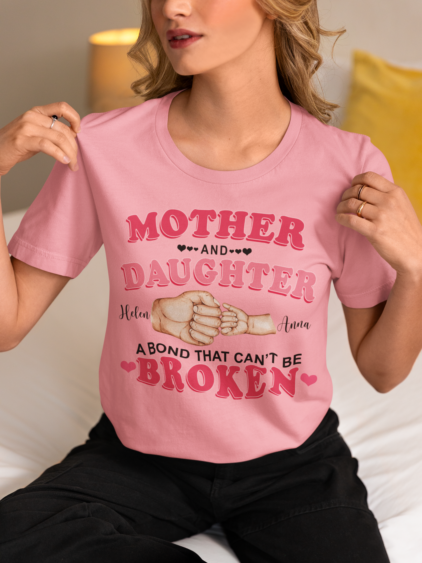 Mother and Daughter Son Forever Linked Together Shirt, A Bond That Can't be Broken,  Customized Mother's Day Shirt, Gift For Mom Shirt, Gift For Grandma Shirt, Custom Name Shirt, Best Quote For Mother's Day Shirt