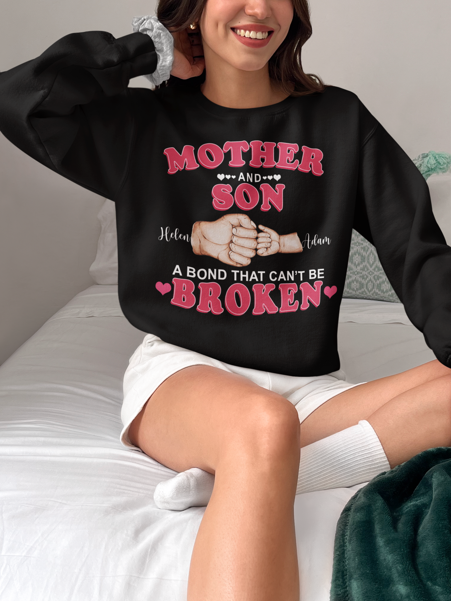 Mother and Daughter Son Forever Linked Together Shirt, A Bond That Can't be Broken,  Customized Mother's Day Shirt, Gift For Mom Shirt, Gift For Grandma Shirt, Custom Name Shirt, Best Quote For Mother's Day Shirt