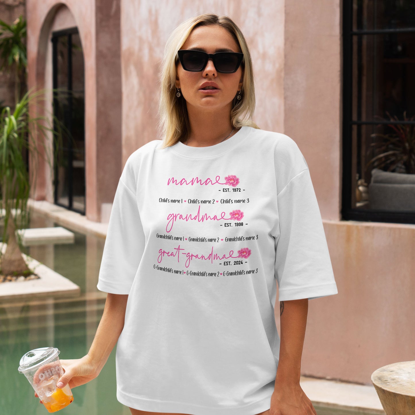 Mom Grandma Great-Grandma Shirt, Personalized Great Grandma Shirt, Announcement for Great Grandma, Baby Reveal To Family, Mothers Day Shirt, Custom Great Grandma Shirt, Mom Grandma Great Grandma Tee, Grandma Flower Shirt
