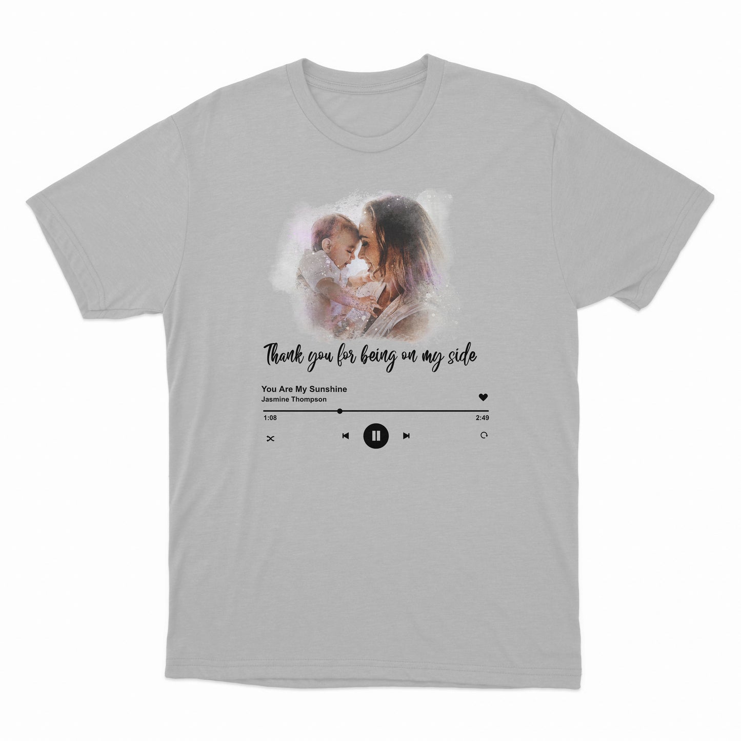 Thank You For Being On My Side Shirt, Mother's Day Lyrics Song Shirt, Custom Mother's Day Photo Shirt. Perosnalized Song Shirt, Favorite Song Shirt, Mom Shirt, Mother's Day Gift Shirt, Mama Baby Tee, Gift For Mom, Best Gift Idea Shirt For Mom