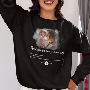 Thank You For Being On My Side Shirt, Mother's Day Lyrics Song Shirt, Custom Mother's Day Photo Shirt. Perosnalized Song Shirt, Favorite Song Shirt, Mom Shirt, Mother's Day Gift Shirt, Mama Baby Tee, Gift For Mom, Best Gift Idea Shirt For Mom