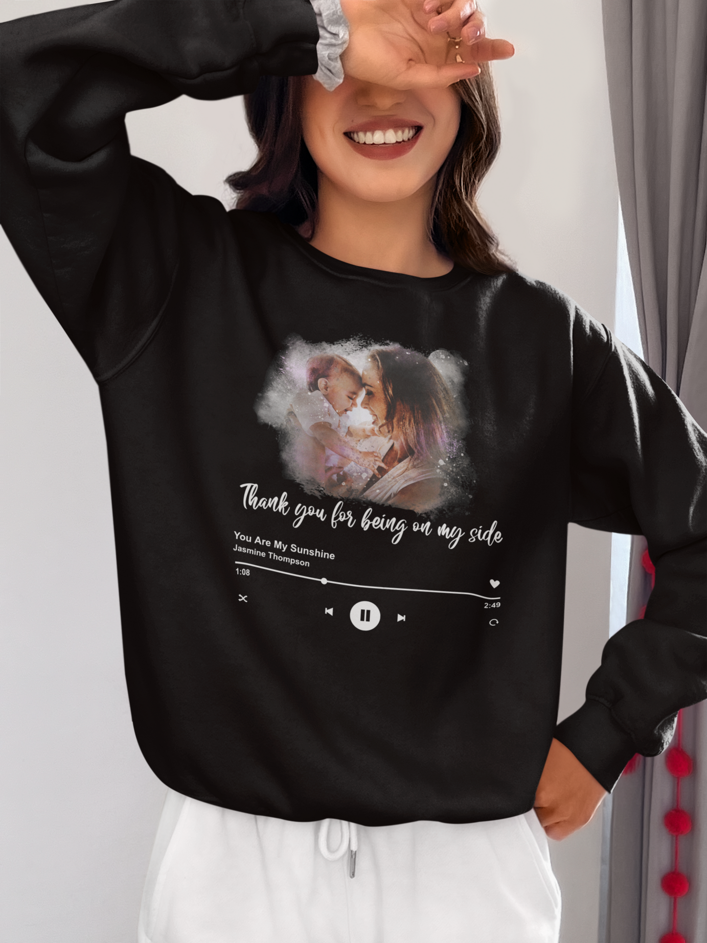 Thank You For Being On My Side Shirt, Mother's Day Lyrics Song Shirt, Custom Mother's Day Photo Shirt. Perosnalized Song Shirt, Favorite Song Shirt, Mom Shirt, Mother's Day Gift Shirt, Mama Baby Tee, Gift For Mom, Best Gift Idea Shirt For Mom