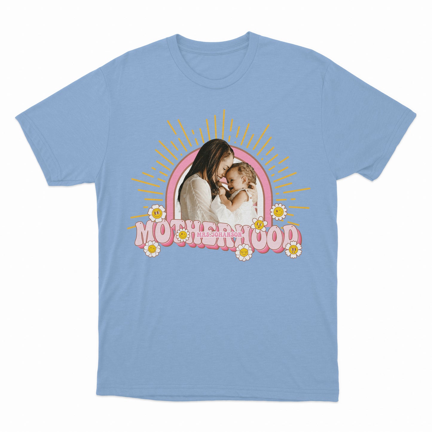 Mother's Day Shirt, Floral Mom Shirt, Customized Photo For Mother Day Shirt, Retro Rainbow Floral Shirt
