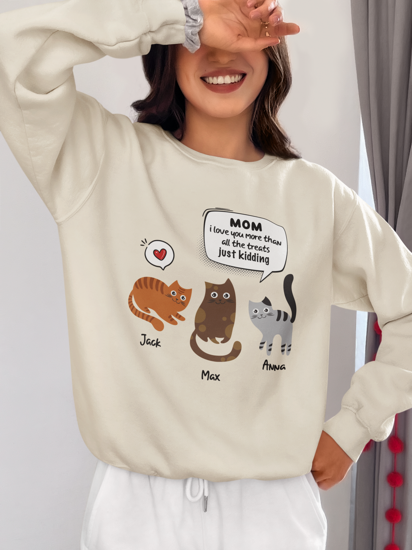 Mom I Love You More Than All The Treats Cat Mom Shirt, Cat Mom Mother's Day Shirt, Customized Cute Cat Mother's Day Shirt, Cat Lovers Shirt, Gift For Cat Mom Shirt, Cat Lovers Gifts, Cat Mama Shirt, Custom Cat Name Shirt