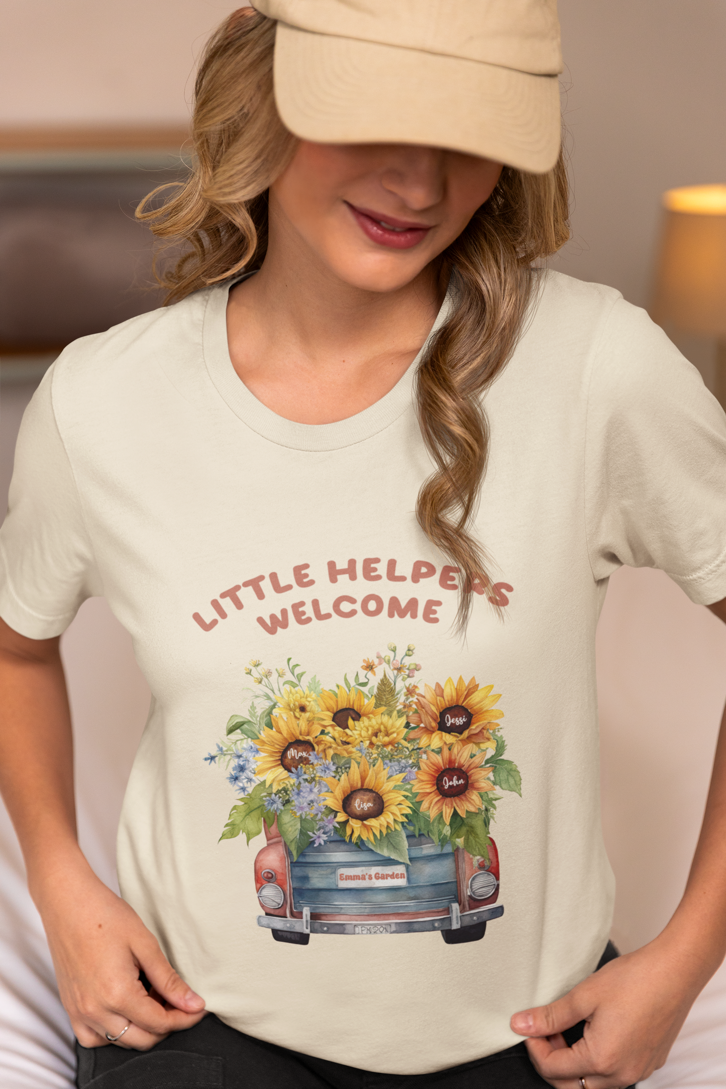 Little Helpers Welcome Shirt, Personalized Name Shirt, Mother's Day Shirt, Customized Mother's Day Shirt, Floral Truck Shirt, Sunflower Truck Shirt, Personalized Kid's Name Shirt, Sunflower Custom Name Shirt, Mama Baby Tee, Gift For Mom Mother's Day Ideas