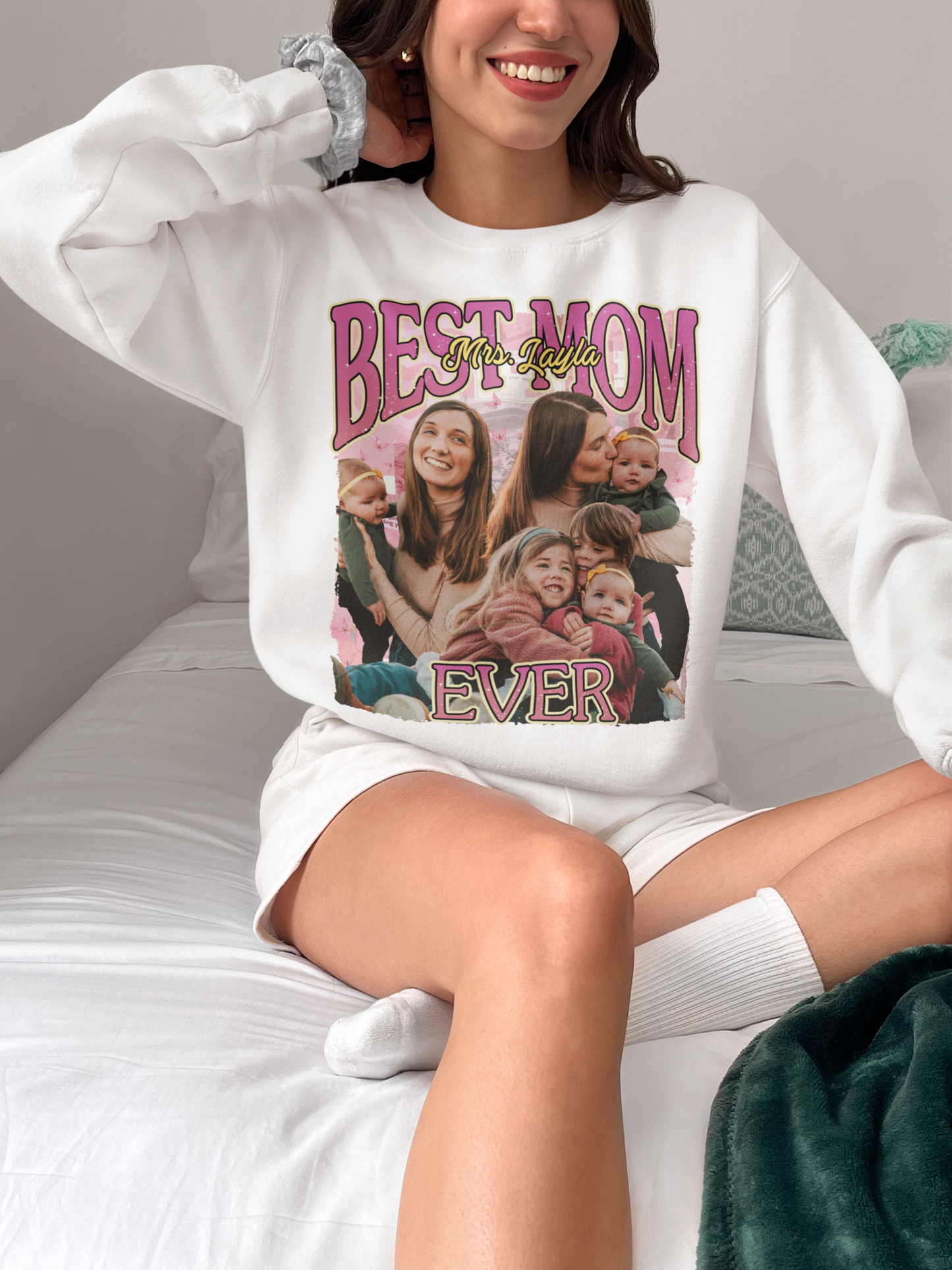 Custom Photo Best Mommy Ever - Family Personalized Custom Unisex T-shirt, Customized Collage Mother's Photo, Custom Mother's Name Shirt, Best Mom Ever Shirt. Best Mother's Day Gift Idea, Customized Photo For Mother's Shirt, Happy Mother's Shirt