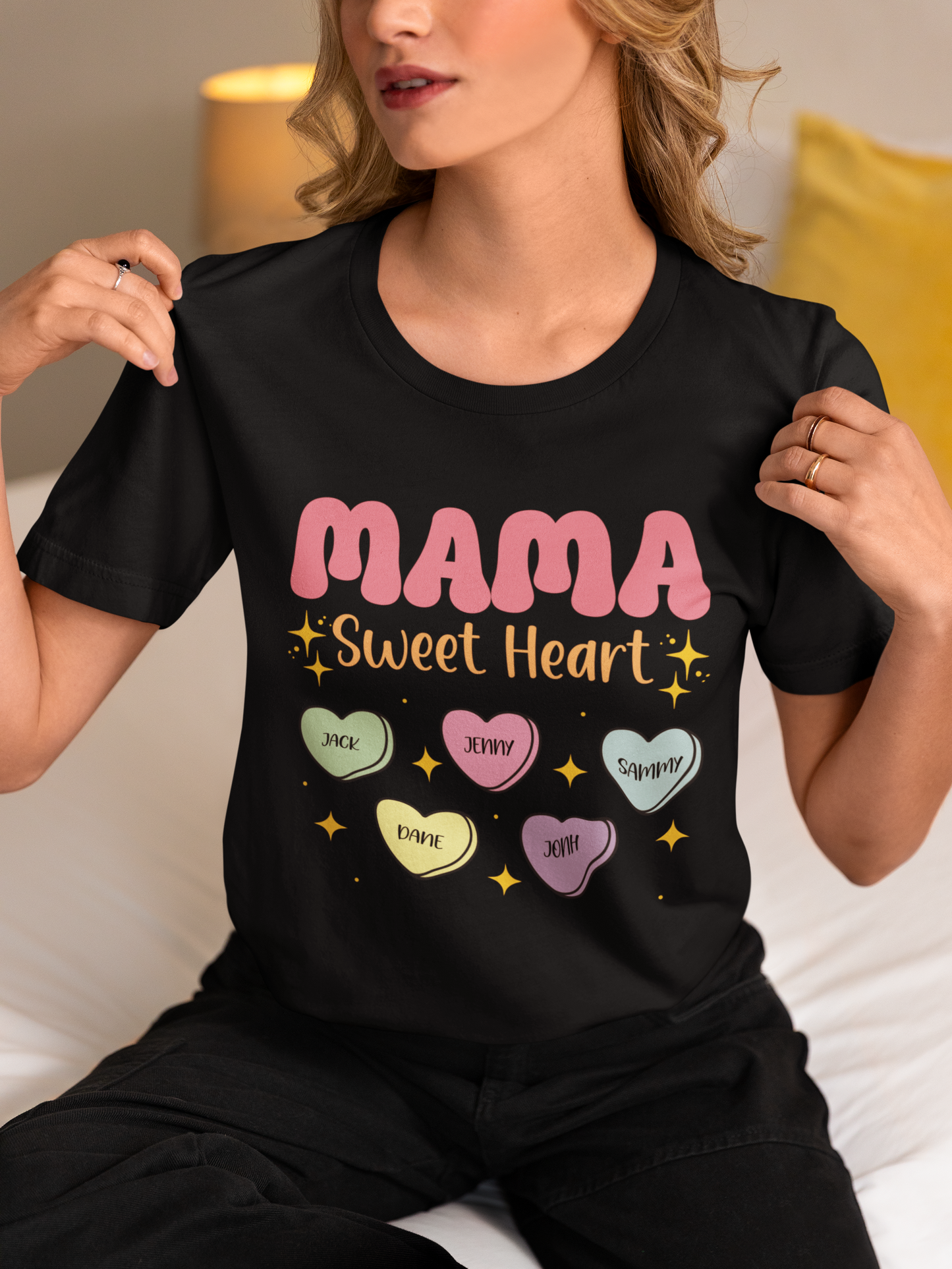 Mother's Day Sweet Heart Shirt, Personalized Kid's Name Shirt, Sweet Heart Candy Shirt, Sweet Mama Shirt, Gift For Mom