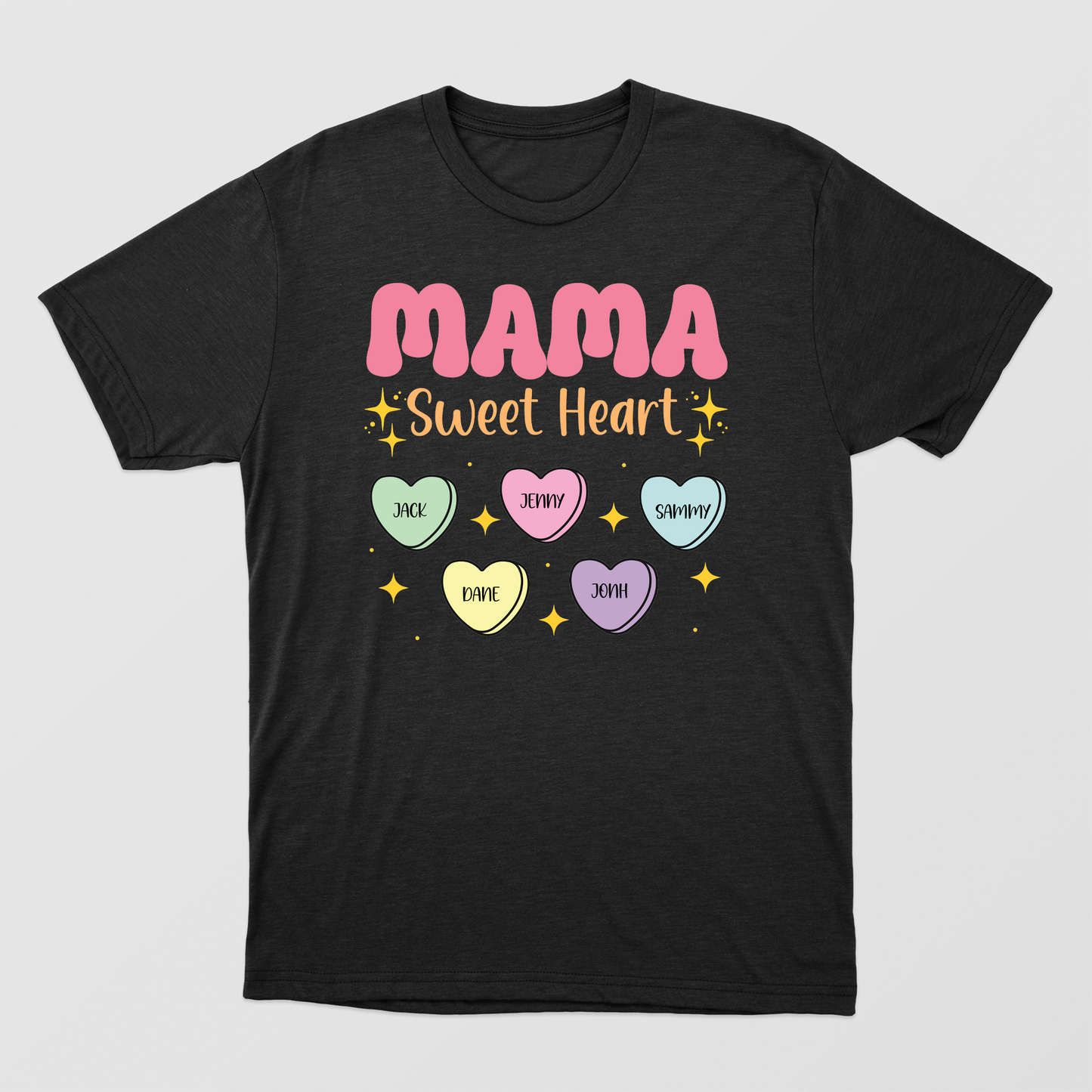 Mother's Day Sweet Heart Shirt, Personalized Kid's Name Shirt, Sweet Heart Candy Shirt, Sweet Mama Shirt, Gift For Mom