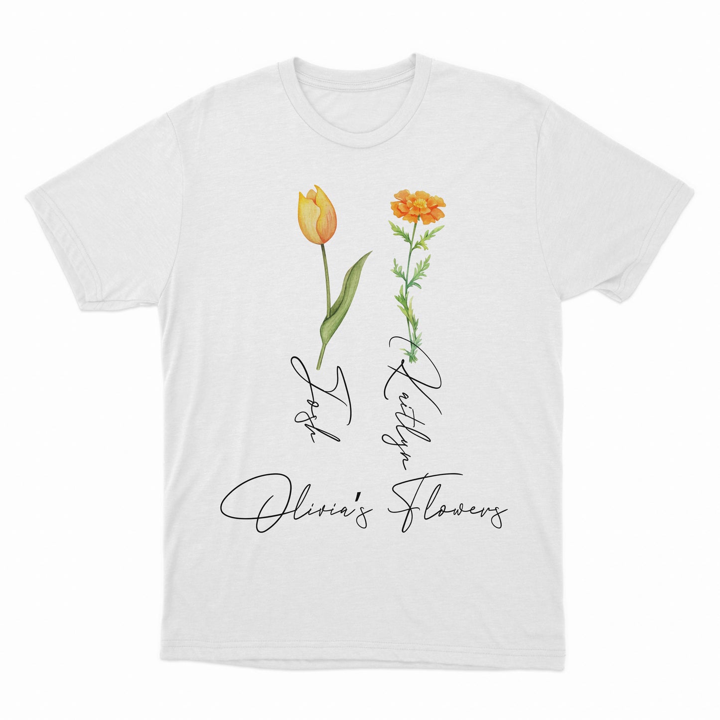 Custom Child Shirt For Mom, Customized Floral Name T Shirt for Mom, Retro Child Name Flower Shirt, Minimalist Mommy Shirt, Gift For Mama