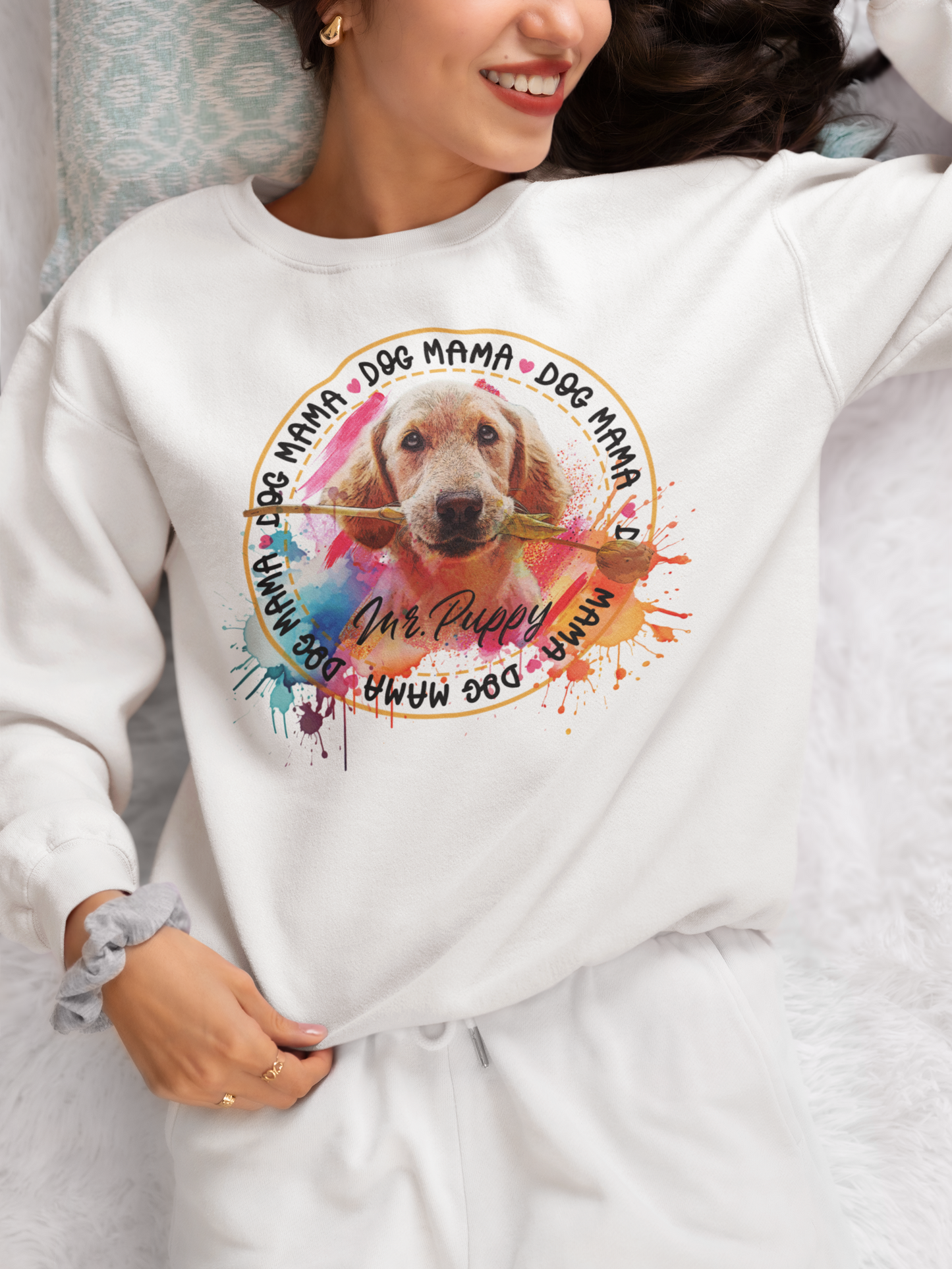 Dog Mom Shirt, Dog Mama Shirt, Cute Dog Paw Shirt, Personalized Dog's Name Shirt, Dog Mom Shirt For Mother's Day, Pet Mom Custom Name Shirt, Colorful Glitter Shirt, Custom Your Dog's Name Shirt, Dog Mom Gift Idea Shirt, Shirt For Who Loves Dog (Ver 2 )