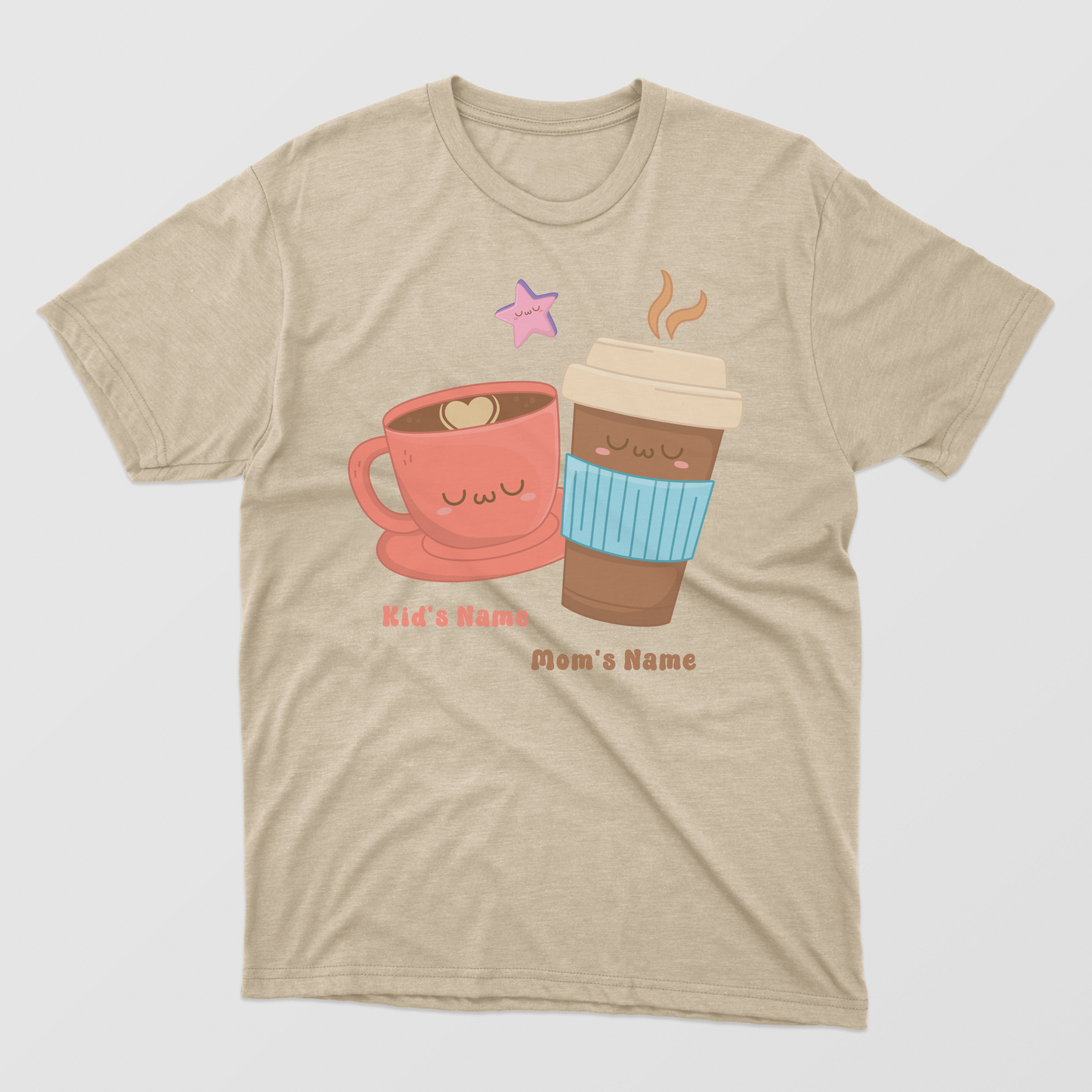 Funny Personalized Tea Cup Shirt, Funny Tea Cup Shirt For Mother's Day, Funny Tea Cup Clipart Shirt, Personalized Kid's Name Shirt, Customized Mother's Name Shirt, Funny Gift Idea Shirt For Mother's Day