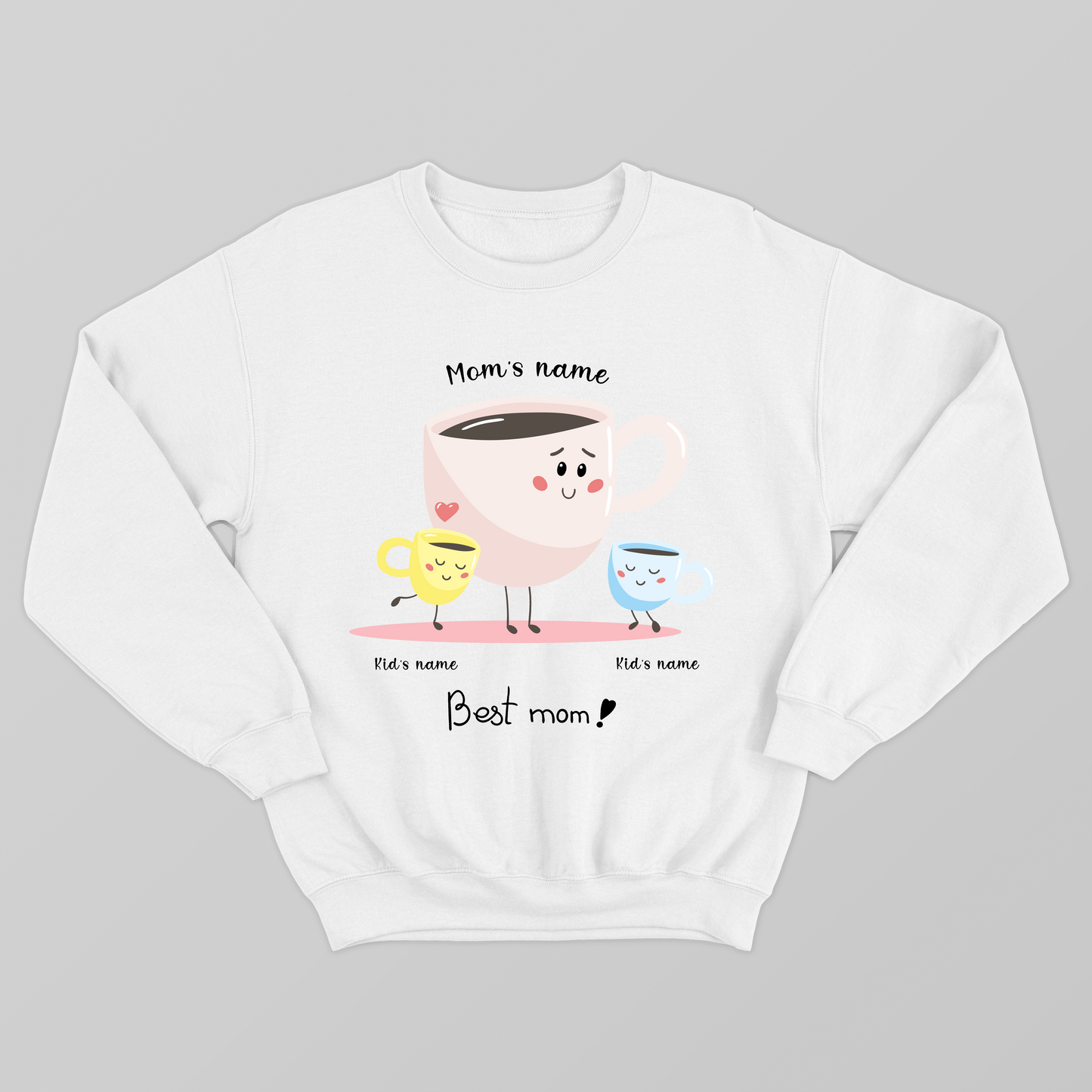 Funny Personalized Tea Cup Shirt, Funny Tea Cup Shirt For Mother's Day, Funny Tea Cup Clipart Shirt, Personalized Kid's Name Shirt, Customized Mother's Name Shirt, Funny Gift Idea Shirt For Mother's Day