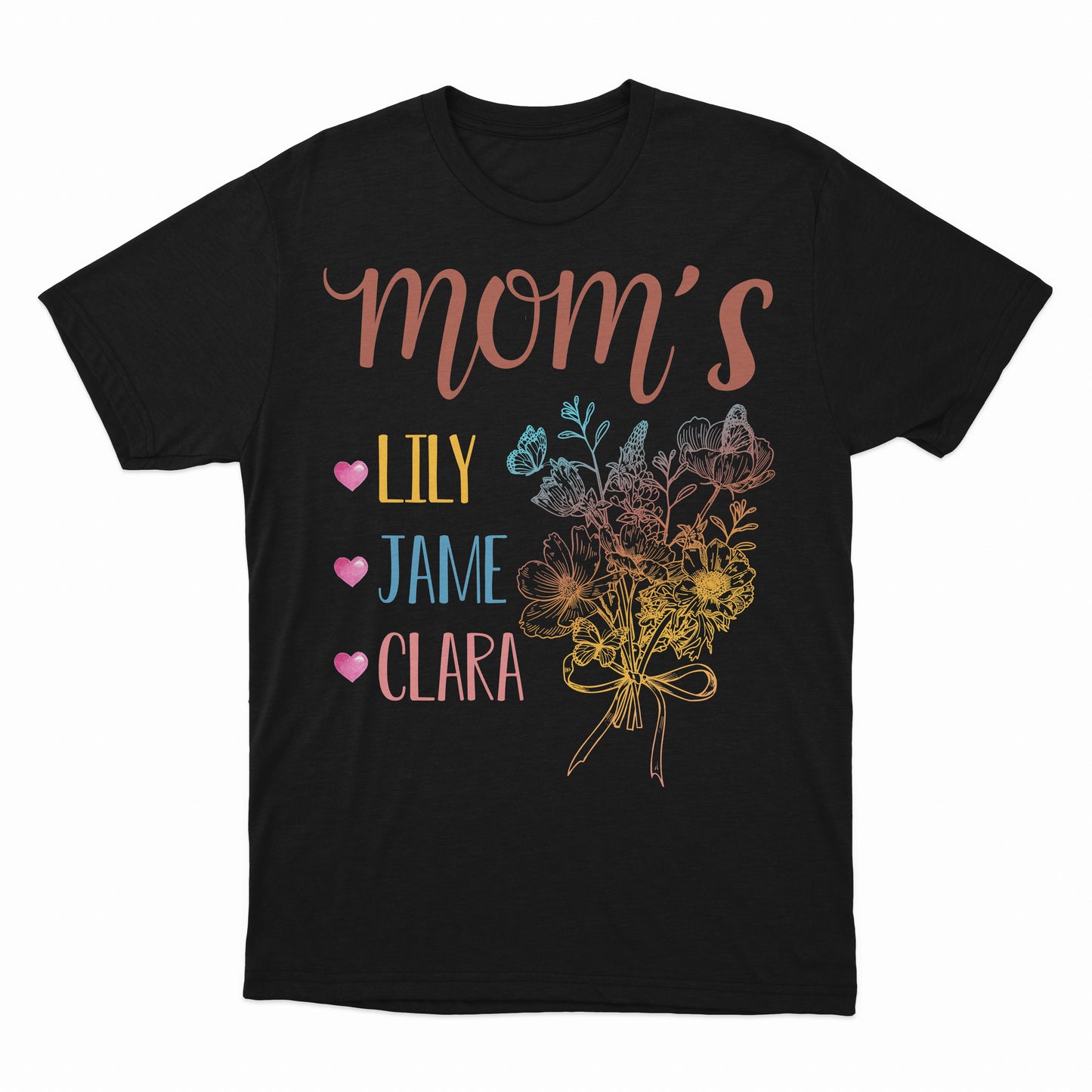 She Is Mom Shirt, Blessed Mom Shirt, Personalized Mother's Day Shirt, Floral Shirt For Mother's Day, Mom's Life Shirt, Personalized Kid's Name Shirt, Bouquet Mother's Day Shirt