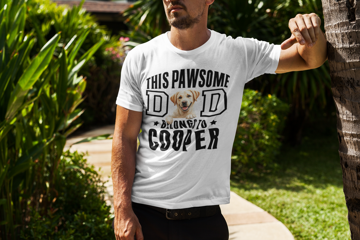 This Pawsome Dog Dad Belongs to Dog Personalized Shirt, Personalized Dog Dad Shirt, Dog Dad Shirt for Men Customized, Personalized Name Dogs Shirt for Men, Dog Dad Custom Father's Day Shirt