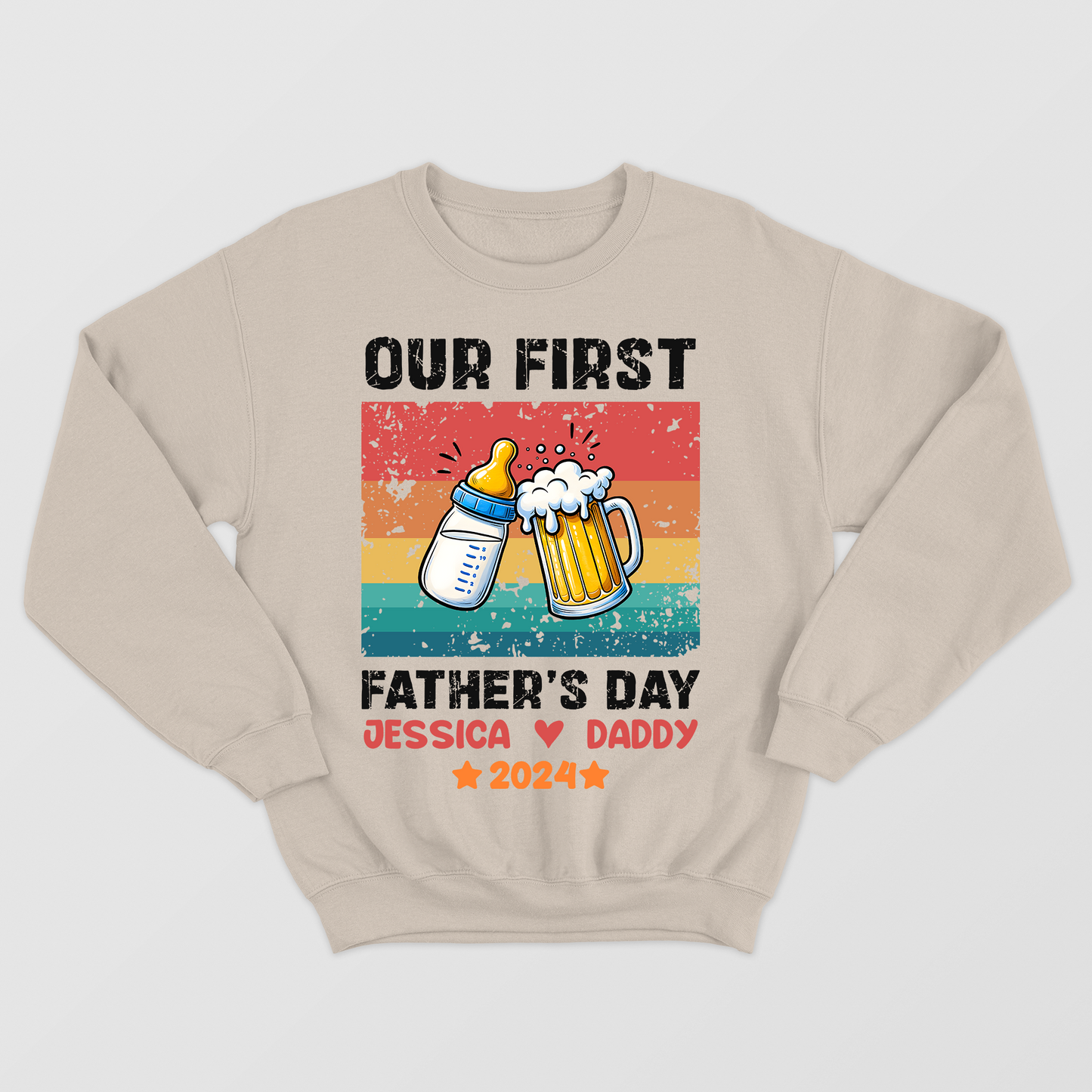 Our First Father's Day Shirts, Our First Fathers Day Matching Shirts Set,  Personalized Name, Fathers Day Gift,  Father's Day Gift, Beer