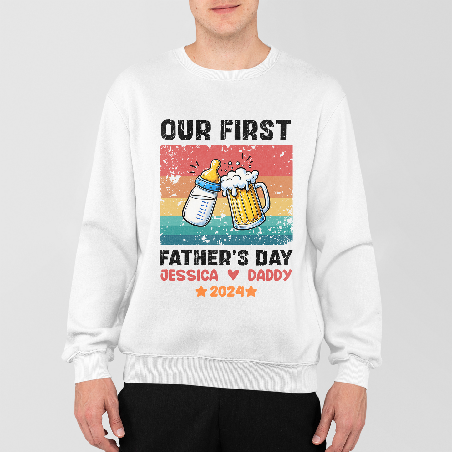 Our First Father's Day Shirts, Our First Fathers Day Matching Shirts Set,  Personalized Name, Fathers Day Gift,  Father's Day Gift, Beer