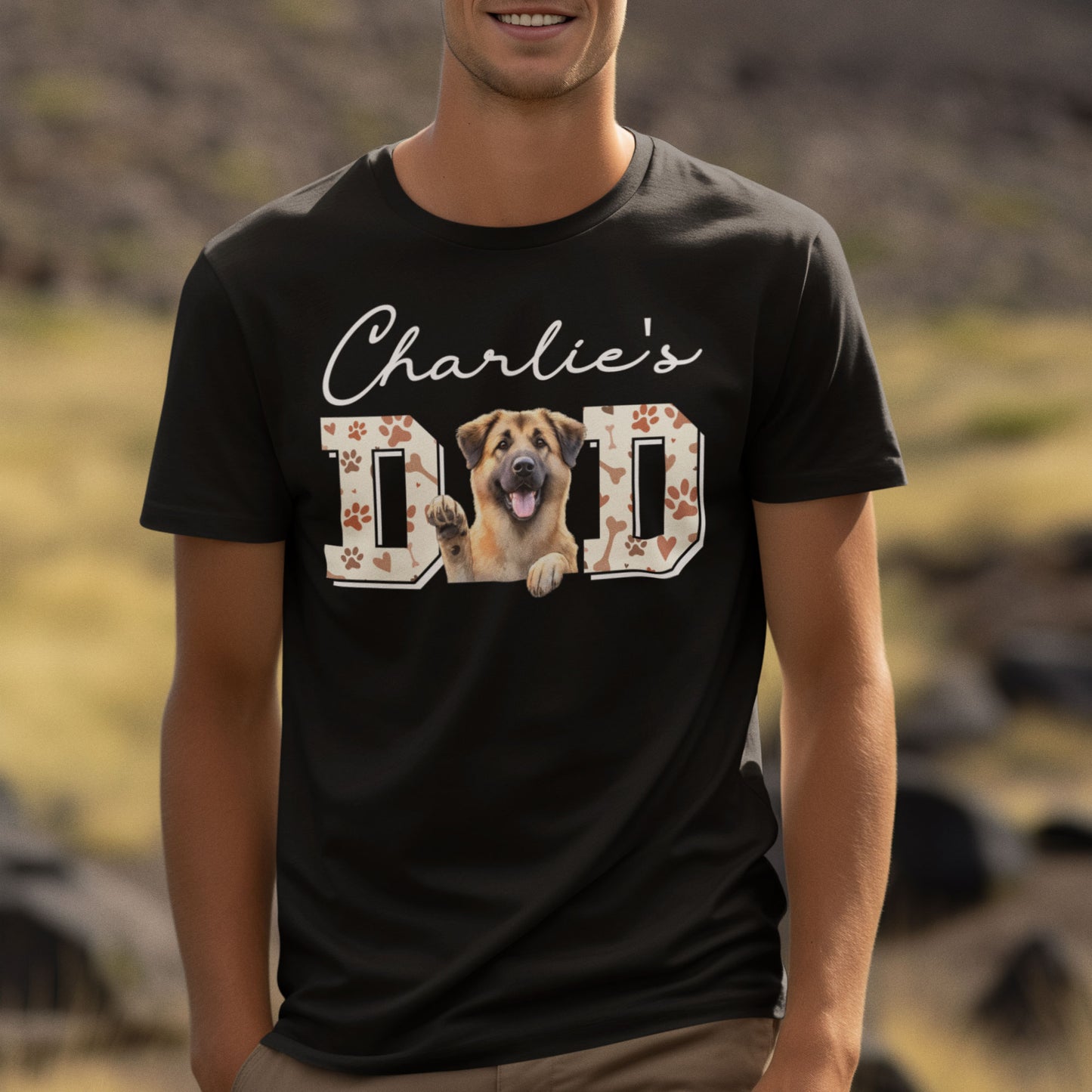 Dog Dad Shirt with Dog Names, Personalized Gift for Dog Dad, Custom Dog Dad Shirt with Pet Names, Dog Owner Shirt, Dog Photo Tee