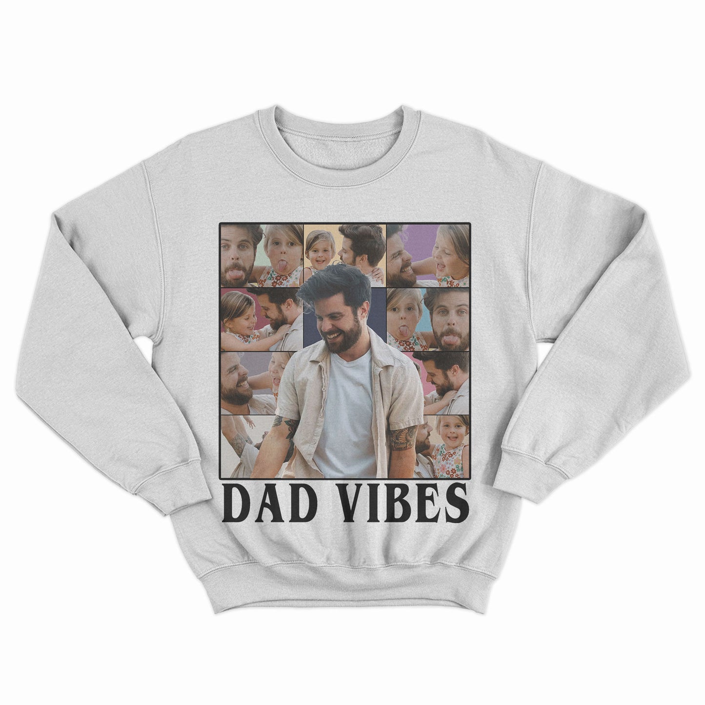 Retro Dad Vibes Shirt, Personalized Dad Collage Photo Shirt, Custom Shirt For Dad