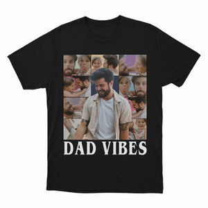 Retro Dad Vibes Shirt, Personalized Dad Collage Photo Shirt, Custom Shirt For Dad