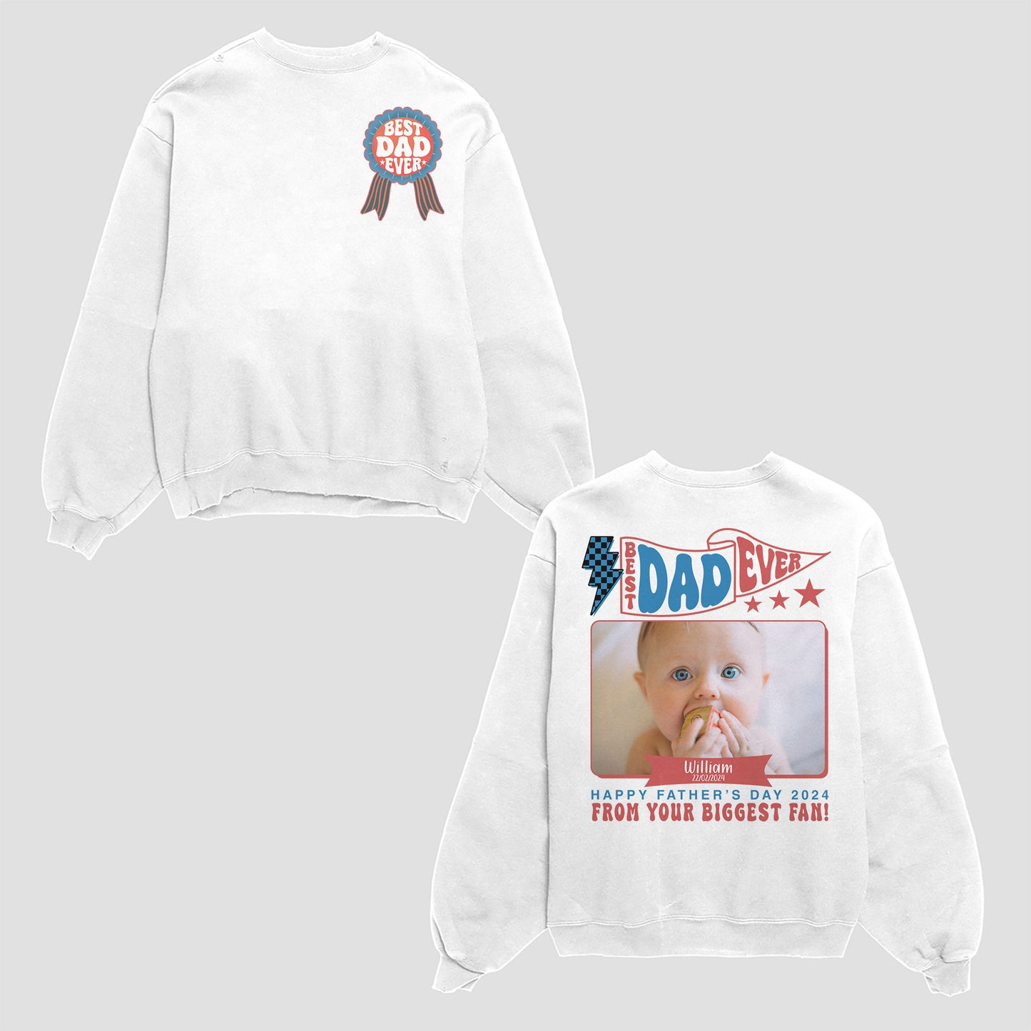 Best Dad Ever Shirt, Happy 2024 Father's Day Shirt, Custom Baby Shirt