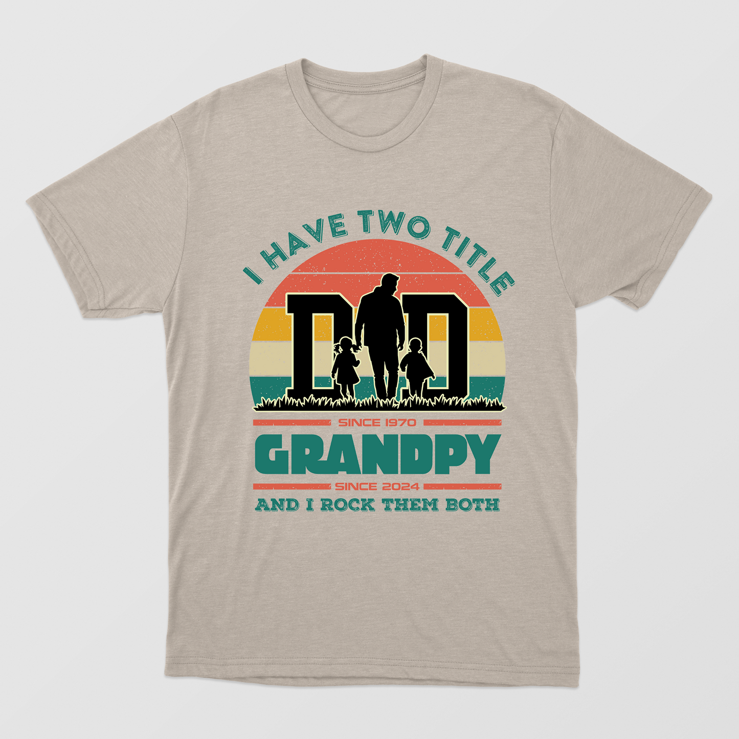 I Have Two Titles Dad And Granpy Shirt, Retro Father's Day Shirt, Customized Dad Shirt, Papa And Kids Shirt, Gift For Father