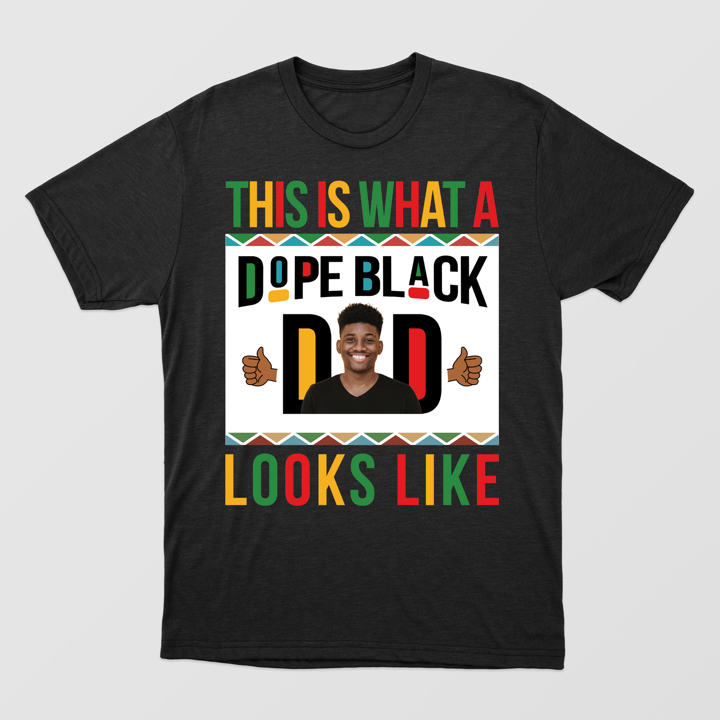 Dope Black Dad Shirt, Custom Photo Dad Shirt, Black Dad Shirt