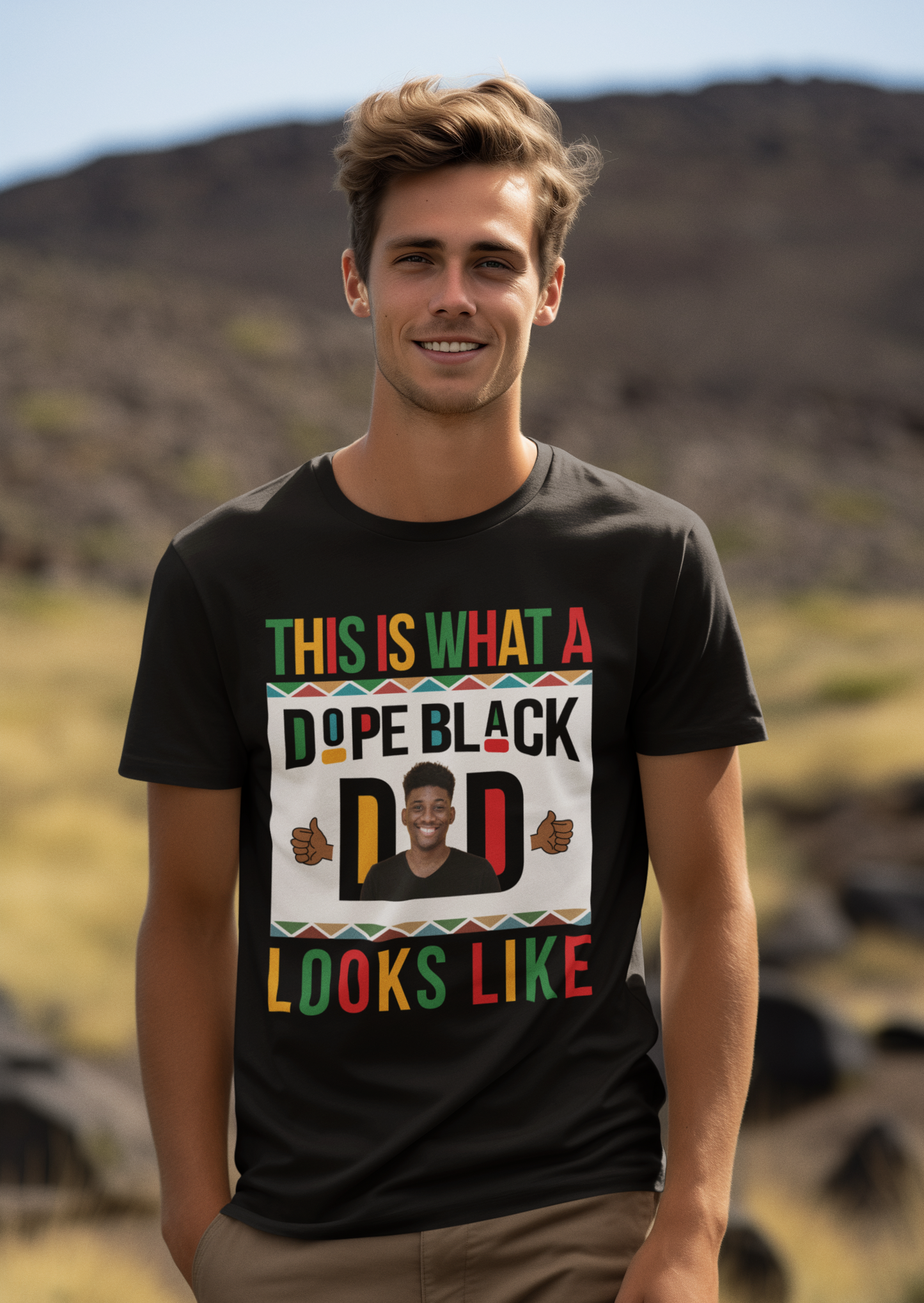 Dope Black Dad Shirt, Custom Photo Dad Shirt, Black Dad Shirt