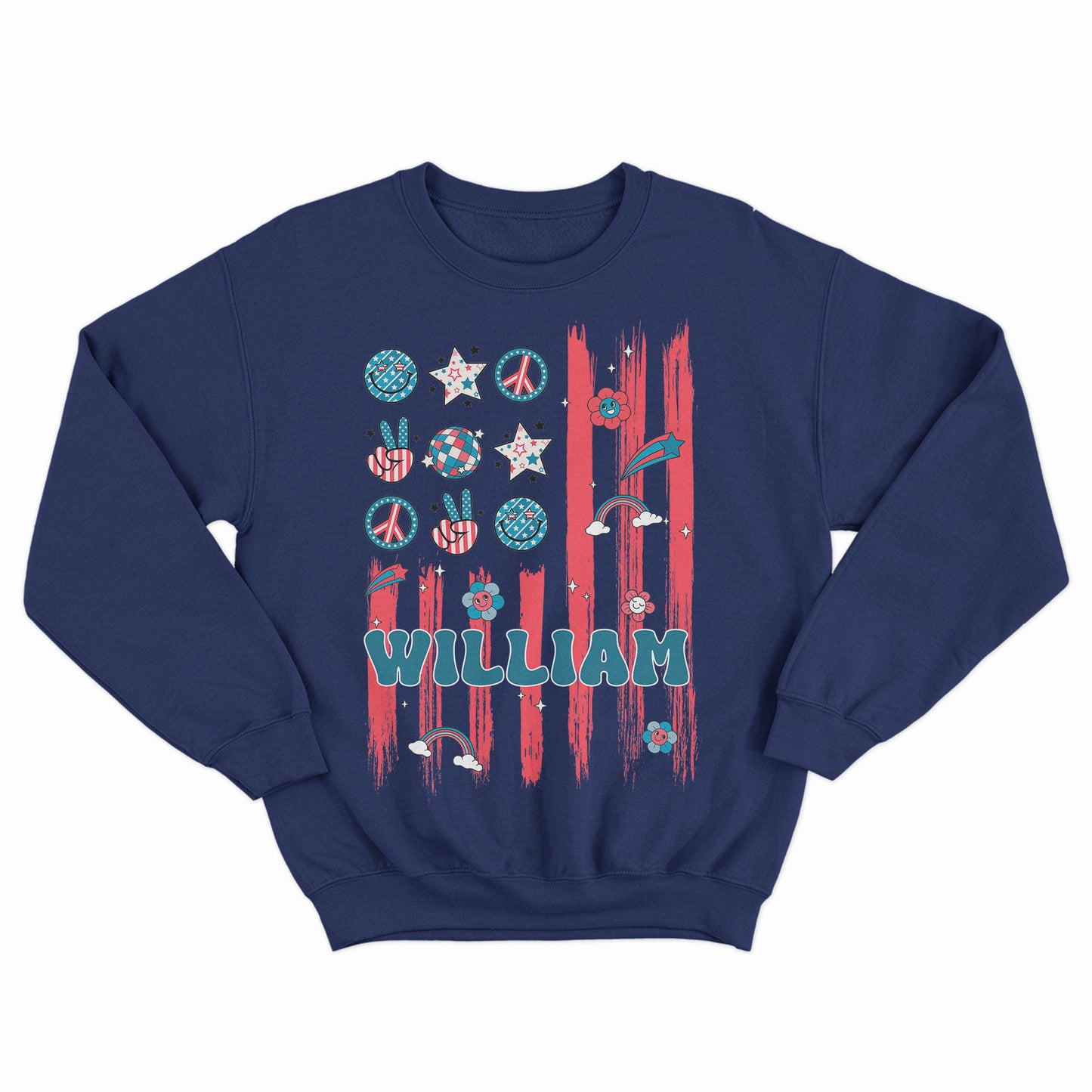 Cute Retro American Flag Shirt, Custom Name For Patriotic Shirt, Happy Independence Day Shirt, Cute US Flag Shirt For Kids,