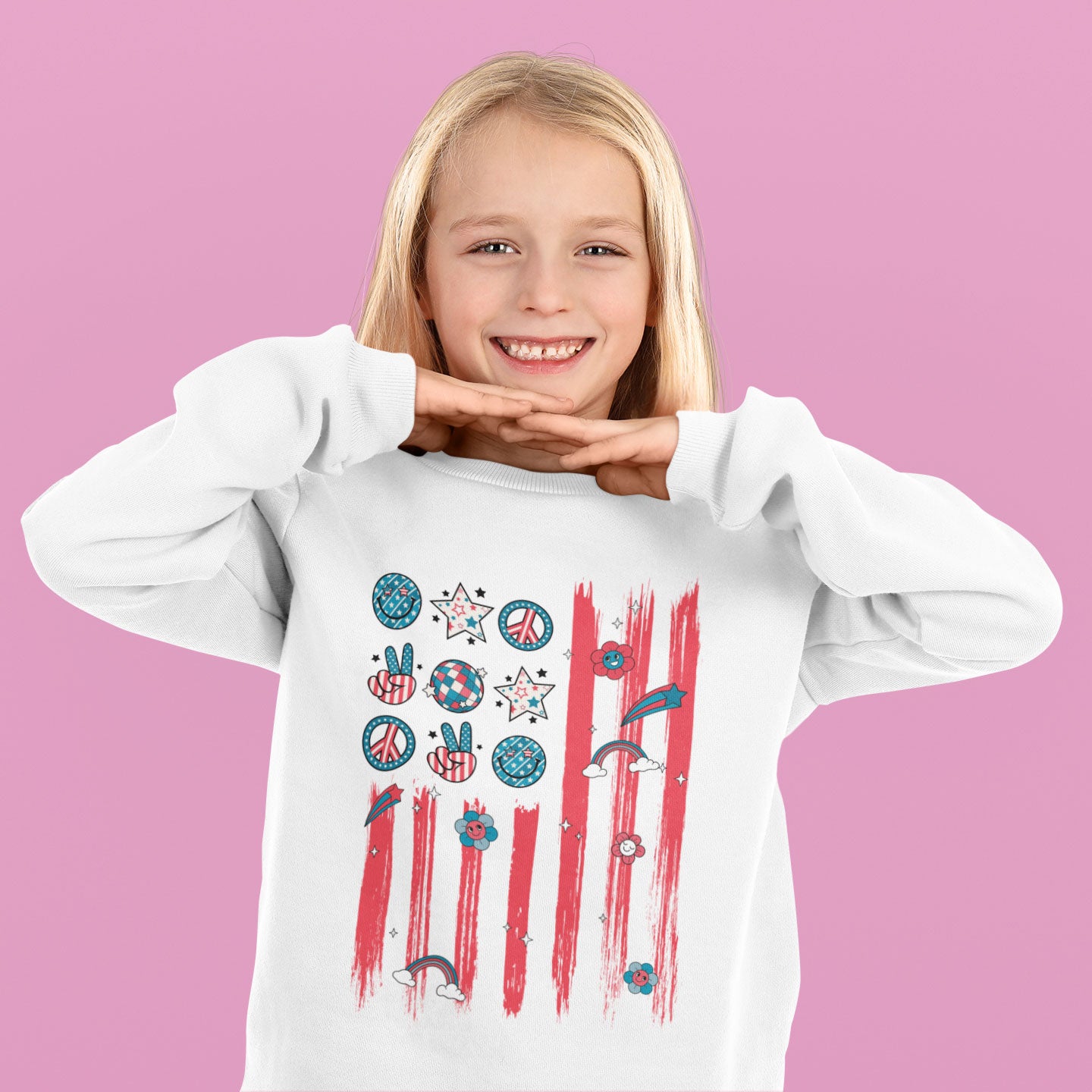 Cute Retro American Flag Shirt, Custom Name For Patriotic Shirt, Happy Independence Day Shirt, Cute US Flag Shirt For Kids,