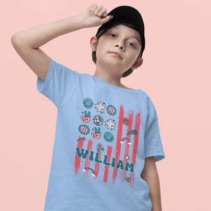 Cute Retro American Flag Shirt, Custom Name For Patriotic Shirt, Happy Independence Day Shirt, Cute US Flag Shirt For Kids,