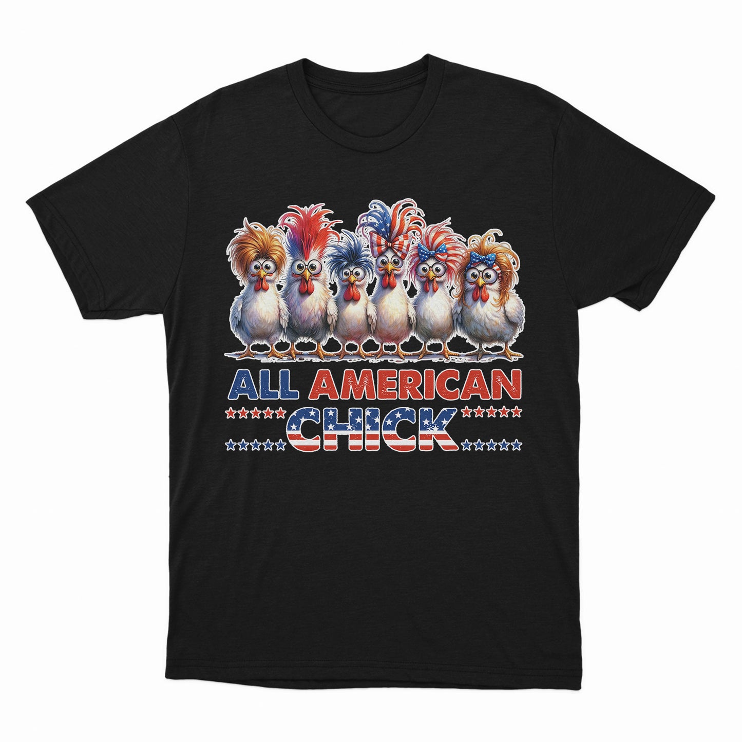 All American Chick Shirt, Chicken Lover, Patriotic Chickens Tee, Fourth Of July Shirt, America Flag 4th Of July Shirt Farmer,4th Of July Bleached Shirt