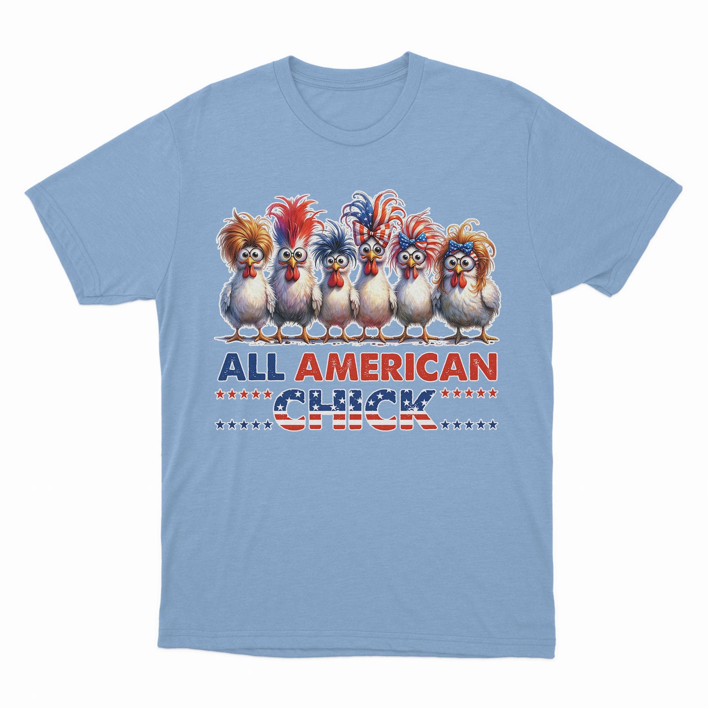 All American Chick Shirt, Chicken Lover, Patriotic Chickens Tee, Fourth Of July Shirt, America Flag 4th Of July Shirt Farmer,4th Of July Bleached Shirt