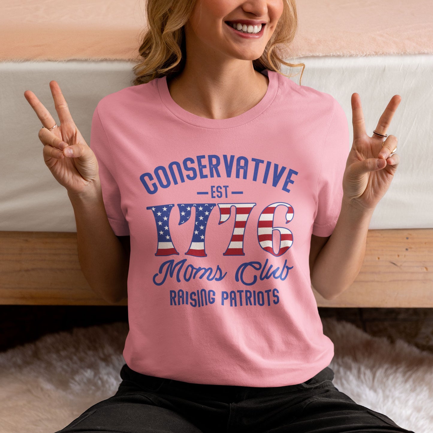 Conservative Moms Club T-Shirt, USA Patriotic Social Club Shirt, American Mama Graphic Tee, 1776 Fourth of July Mom Top, Patriotic Tshirt