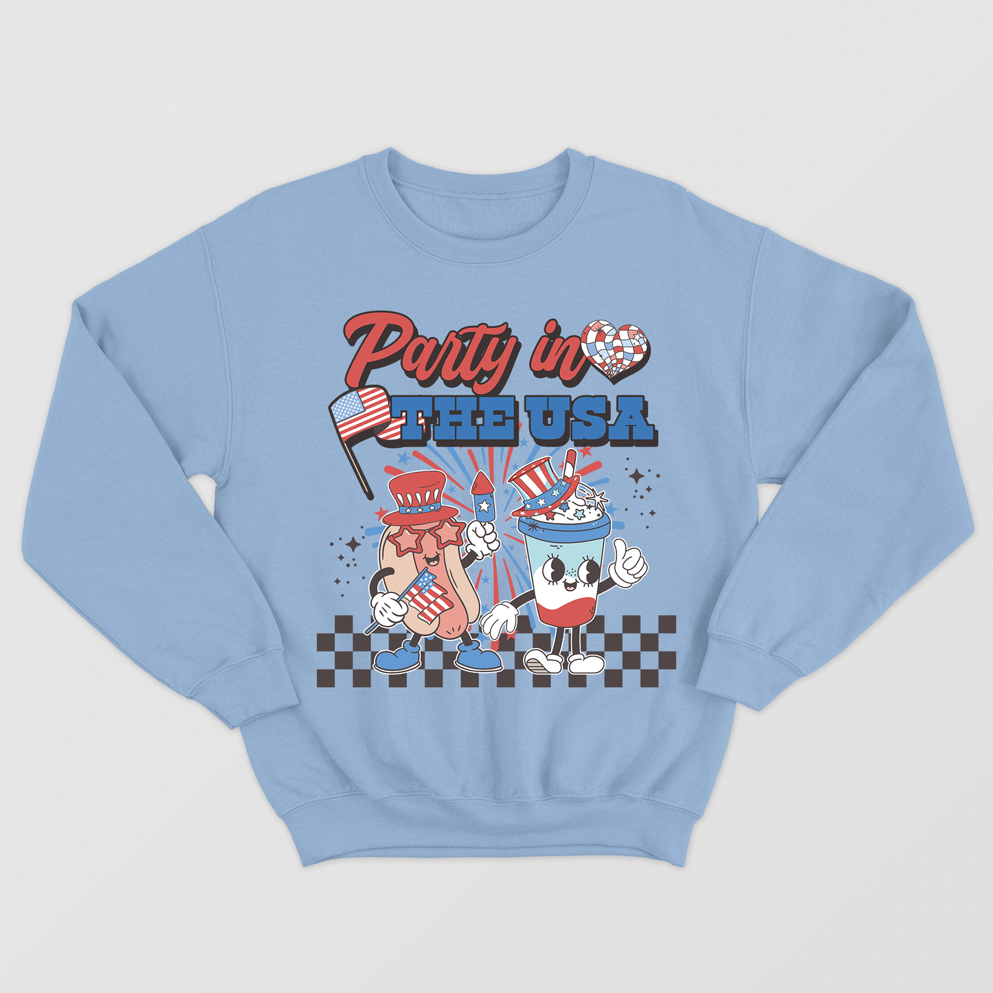 Party In The Usa Hotdog And Shake T-Shirt, Retro 4th Of July Shirt July 4th American Tee