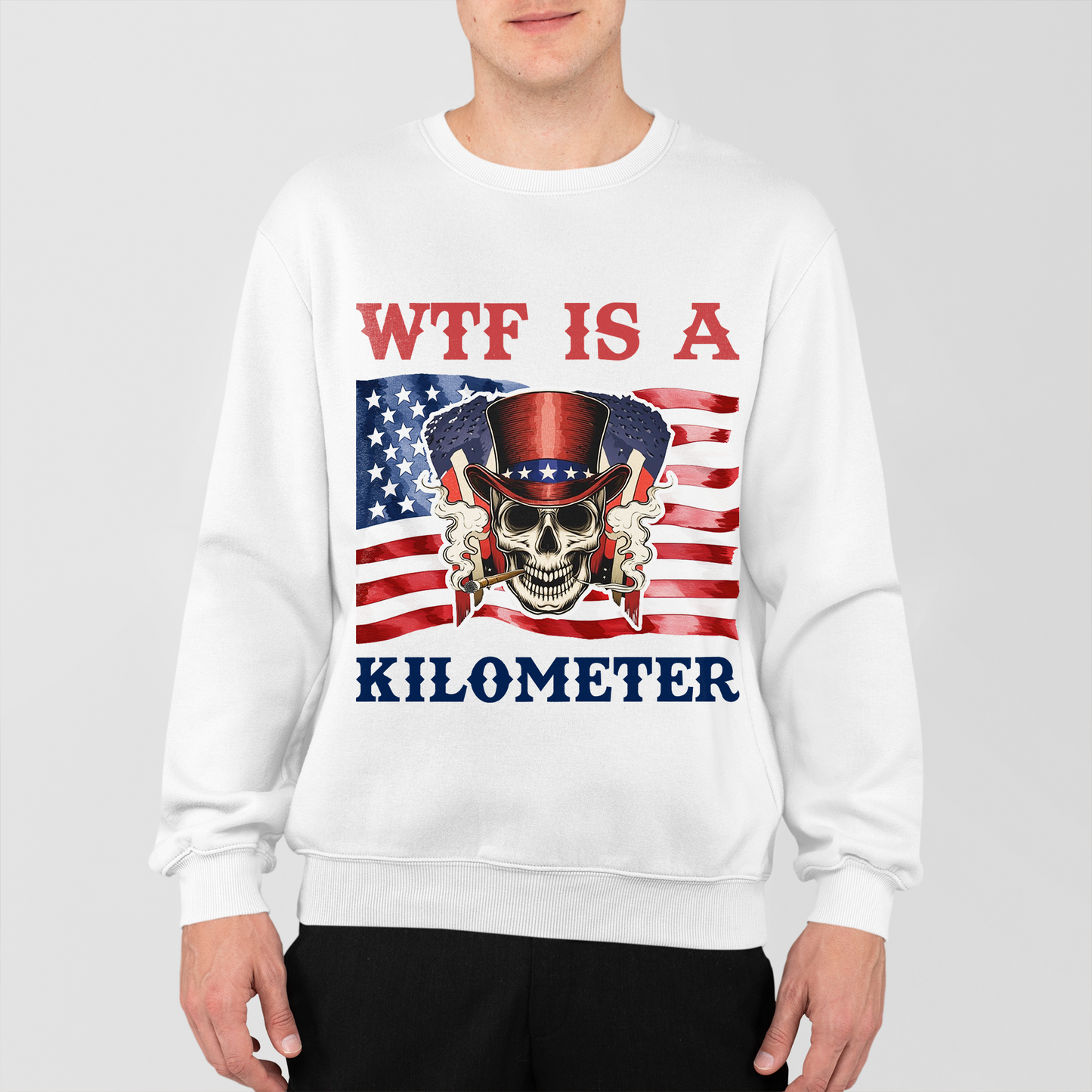 WTF Is A Kilometer Funny T-shirt, July 4th skeleton, Funny Cringey USA Meme T-Shirt, Independence Day Gift