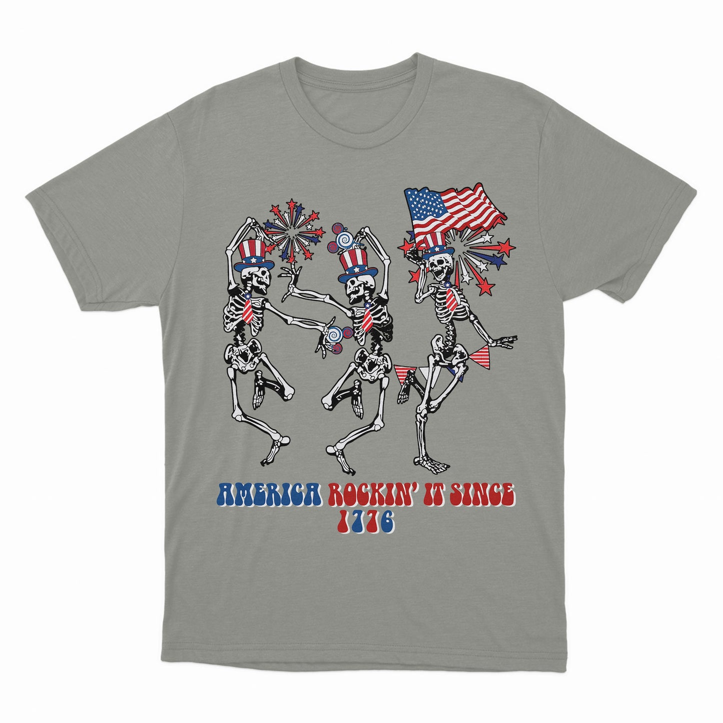 America Rockin It Since 1776 Shirt, 4th July Party Shirt, Funny Patriotic Skeleton Shirt, Happy Independence Day Shirt