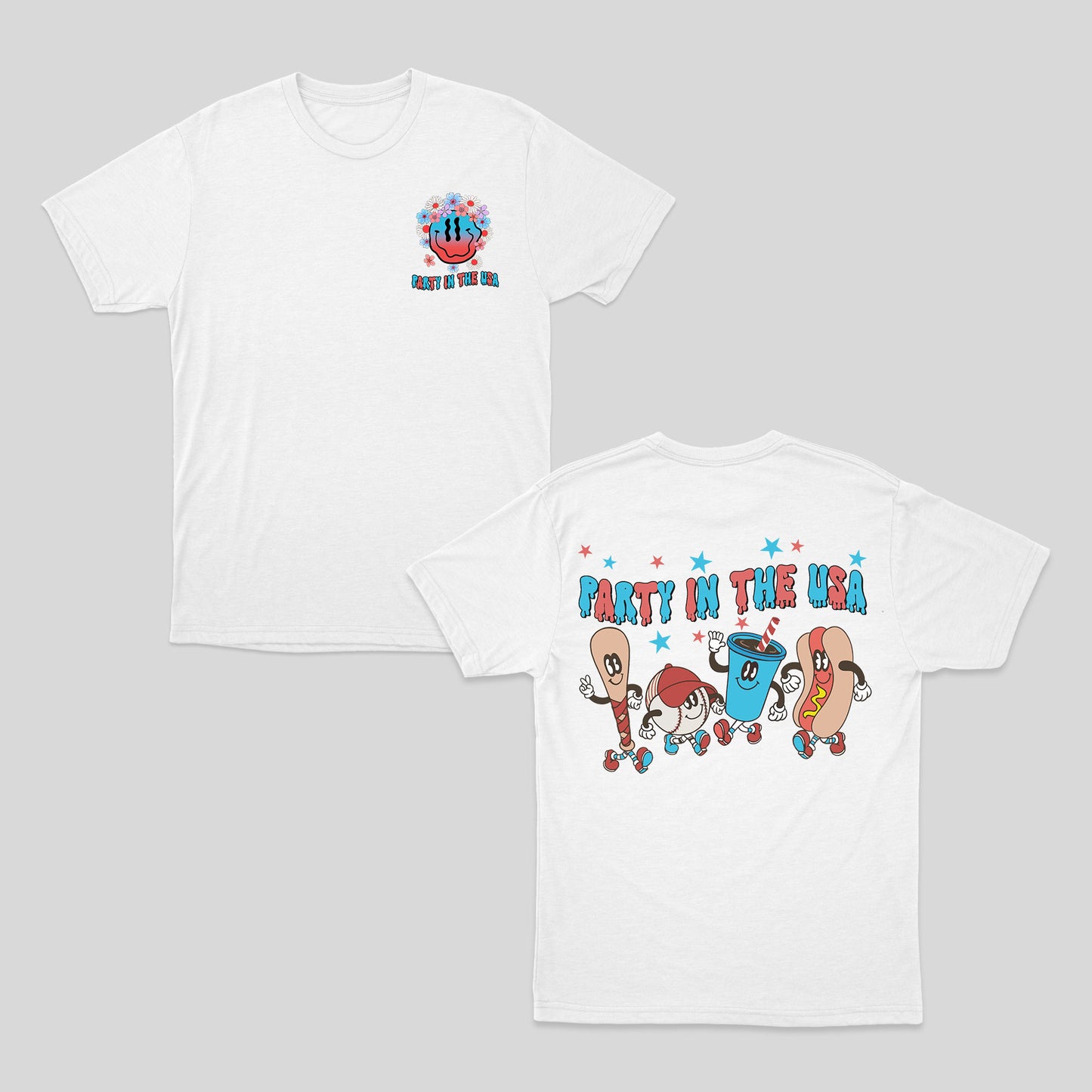 Party In The USA Hotdog And Shake T-Shirt, Retro 4th Of July Shirt July 4th American Gift, Funny Patriotic Shirt