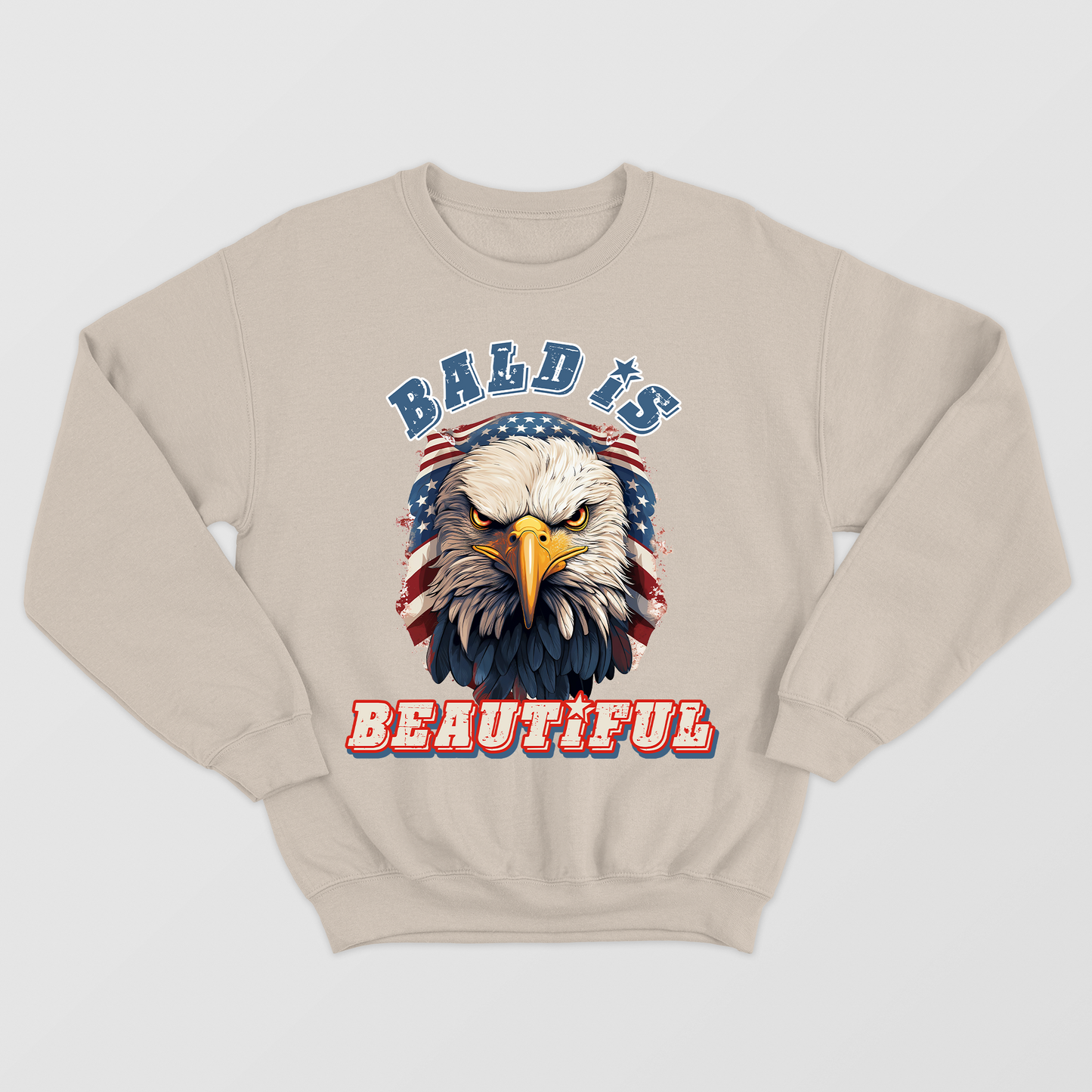 Bald Is Beatiful Shirt, Funny American Bald Shirt, Patriotic Shirt, USA Flag Shirt, American Meme Shirt, 4th July Anniversary Gift Shirt, USA Eagle Shirt