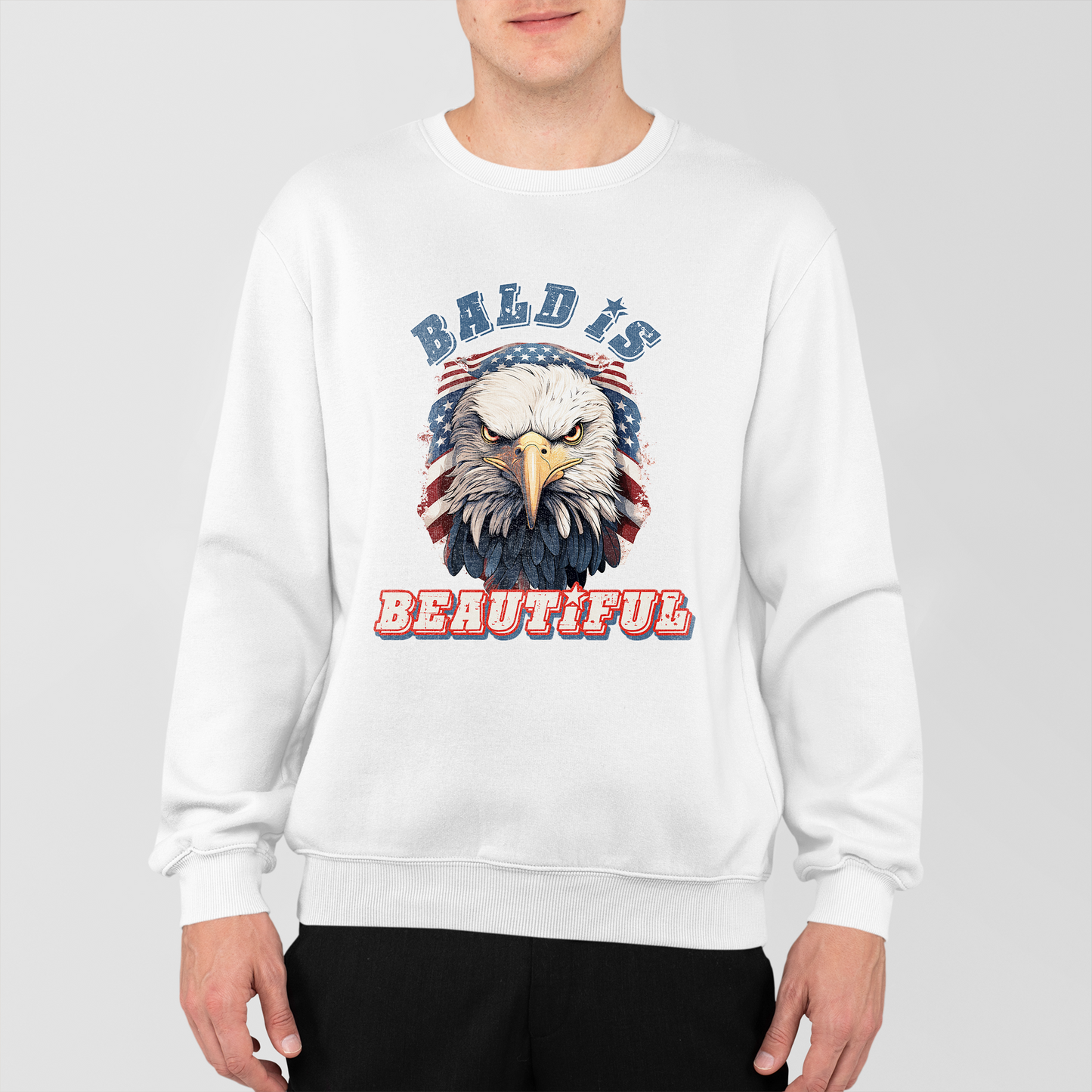 Bald Is Beatiful Shirt, Funny American Bald Shirt, Patriotic Shirt, USA Flag Shirt, American Meme Shirt, 4th July Anniversary Gift Shirt, USA Eagle Shirt