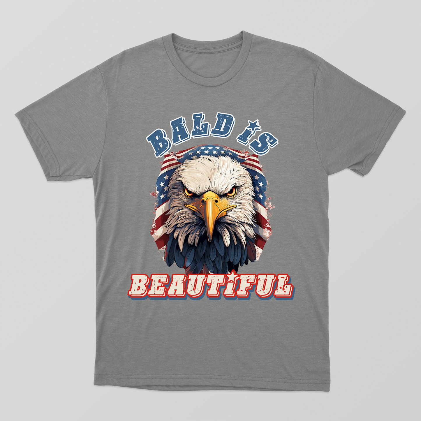 Bald Is Beatiful Shirt, Funny American Bald Shirt, Patriotic Shirt, USA Flag Shirt, American Meme Shirt, 4th July Anniversary Gift Shirt, USA Eagle Shirt