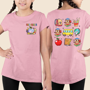 First Day Of School Shirt, Custom Name Shirt, Cute School Label Shirt, School Supplies Clipart Shirt