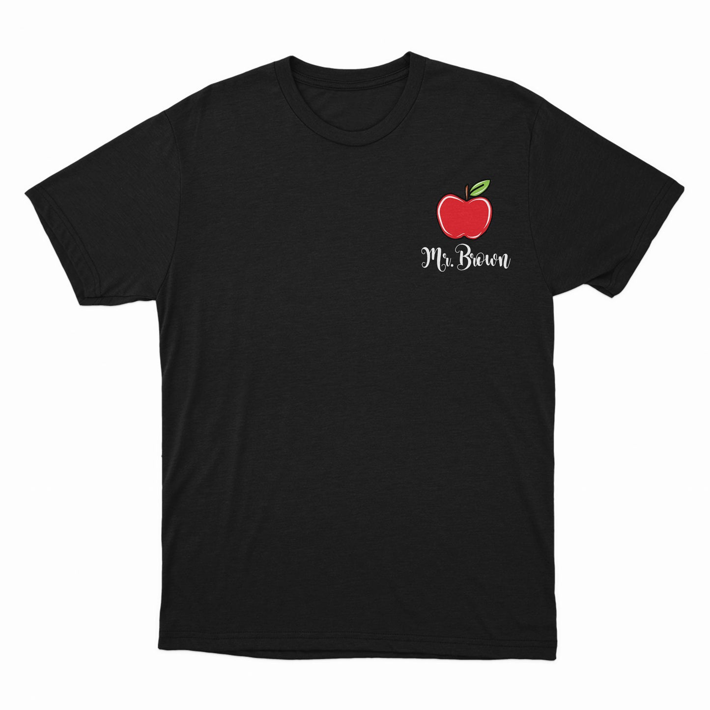 Custom Teacher Name Shirt, Personalized Teacher Name Pocket Apple TShirt, Gift for Teacher, Back to School, Funny Teacher Shirt