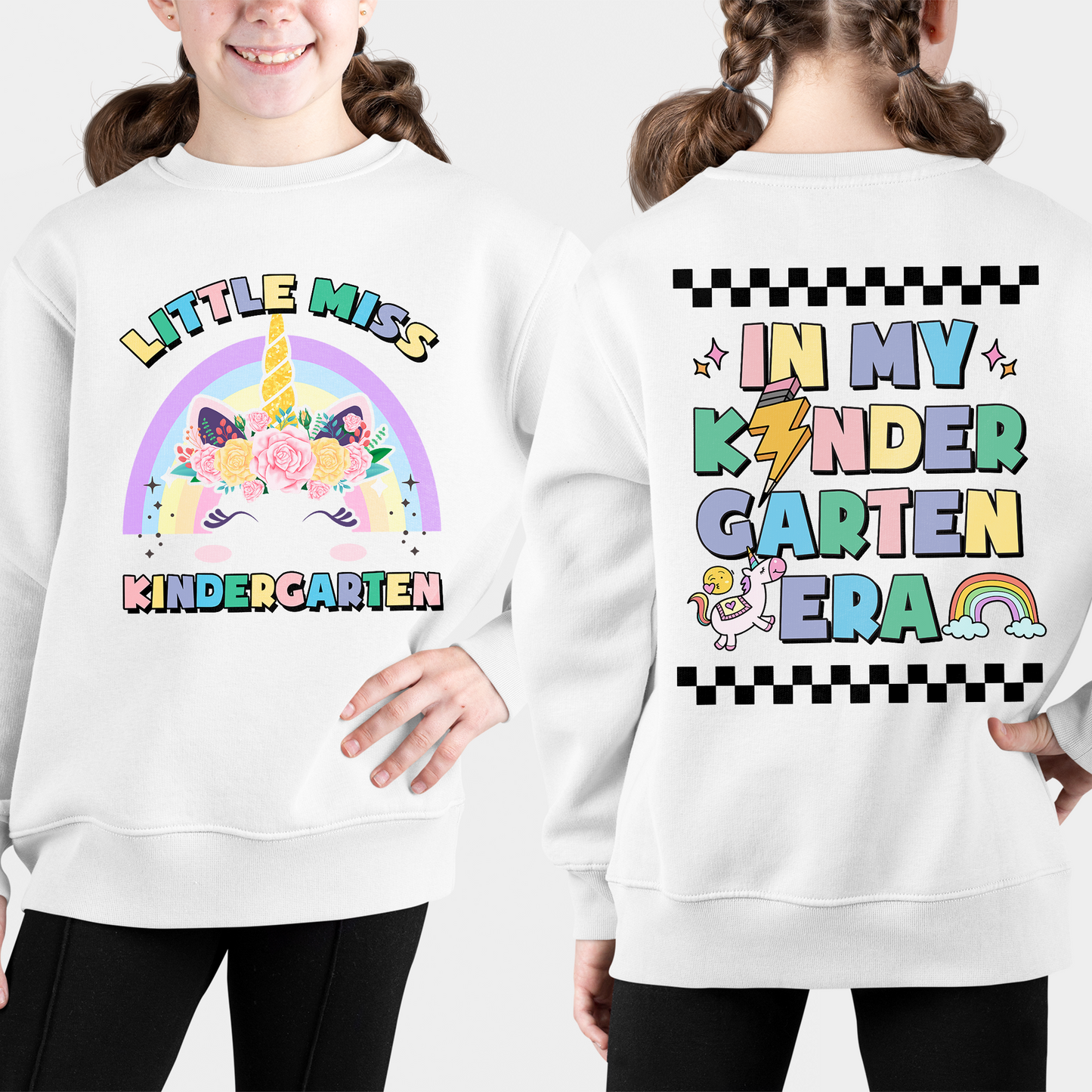 Litlle Miss In My Kindergarten Era Shirt, Custom Grade Shirt, Personlized School Shirt For Kids, Cute Unicorn Shirt, Back To School 2024