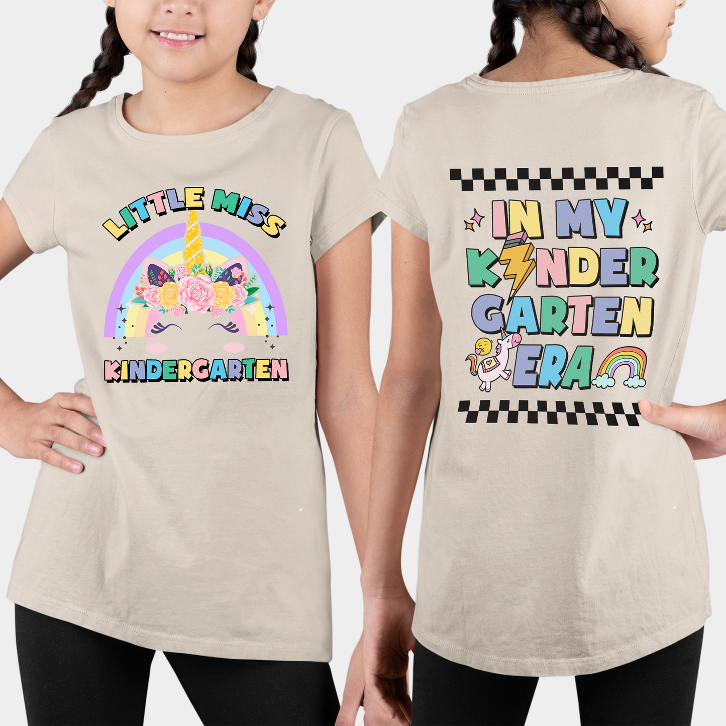 Litlle Miss In My Kindergarten Era Shirt, Custom Grade Shirt, Personlized School Shirt For Kids, Cute Unicorn Shirt, Back To School 2024