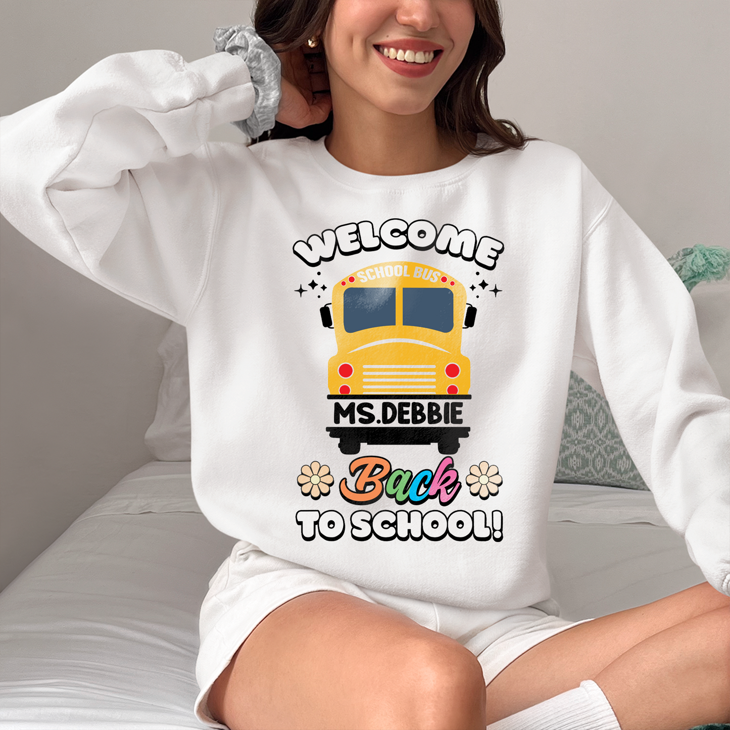 Welcome Back to School, Custom School Bus Shirt, Personalization Transportation Shirt, School Bus Gift With Name, Bus Driver Shirt Gift