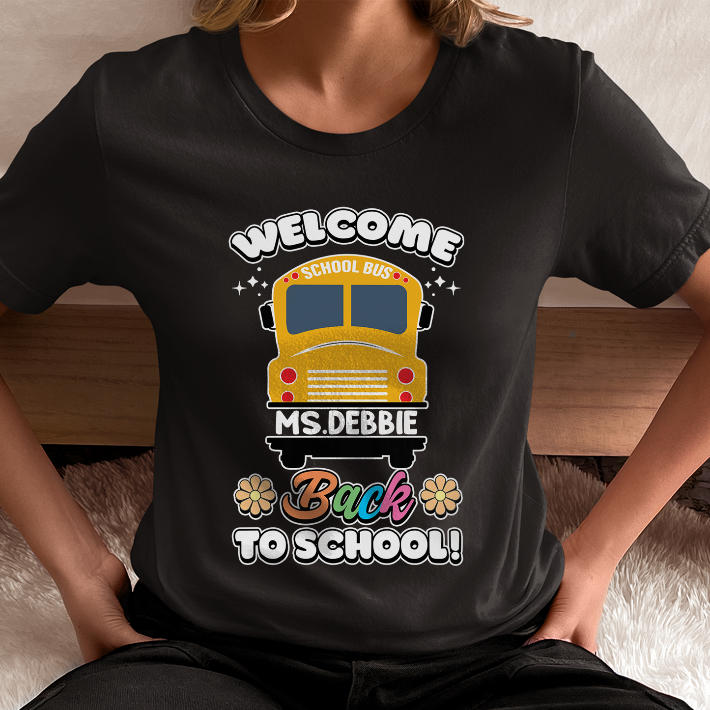 Welcome Back to School, Custom School Bus Shirt, Personalization Transportation Shirt, School Bus Gift With Name, Bus Driver Shirt Gift