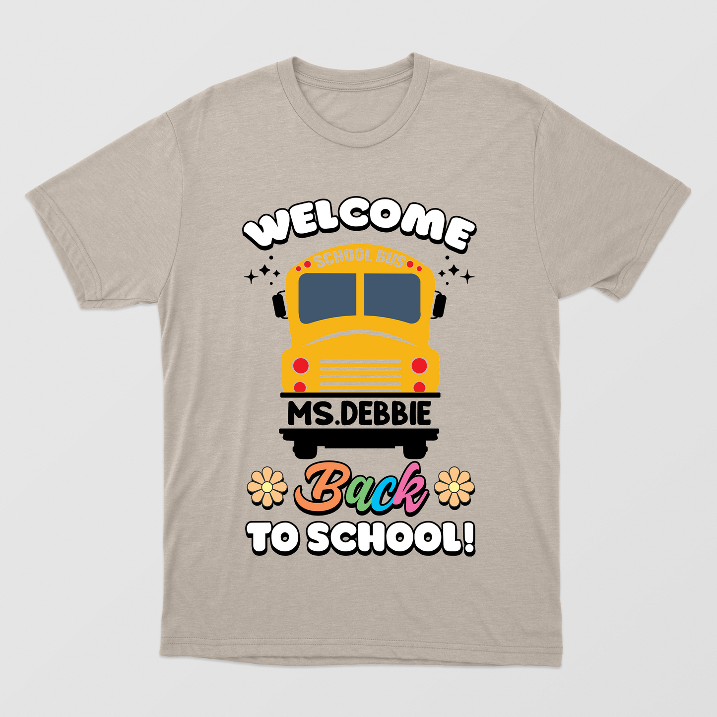 Welcome Back to School, Custom School Bus Shirt, Personalization Transportation Shirt, School Bus Gift With Name, Bus Driver Shirt Gift