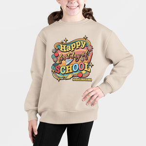 Retro Groovy Twist Happy First Day Of School Shirt, School Supplies And Flower Shirt, Back To School Gift, Happy First Day Of School