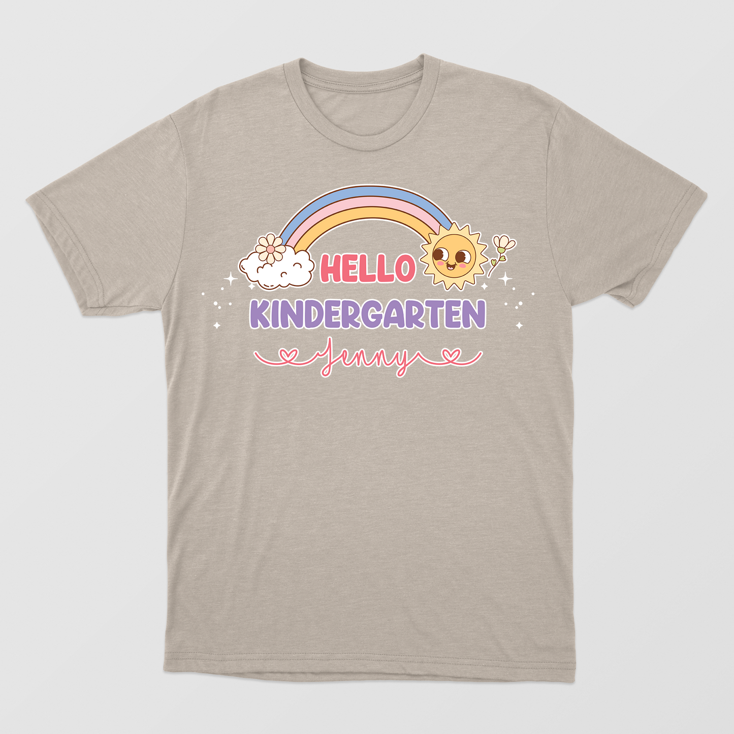 Funny Back To School Shirt, First Day Of School, Kawaii Rainbow Shirt, Hello New Level, Personalized Hello Kindergarten Shirt, Welcome Back To School