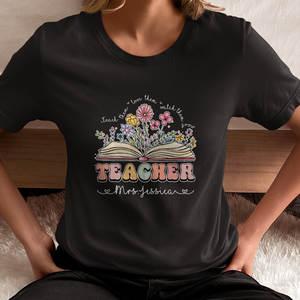 Teach Them Love Them Watch Them Grow shirt, Teacher Wildflowers, Book Lover Teacher Shirt, Floral Book Shirt, Back To School
